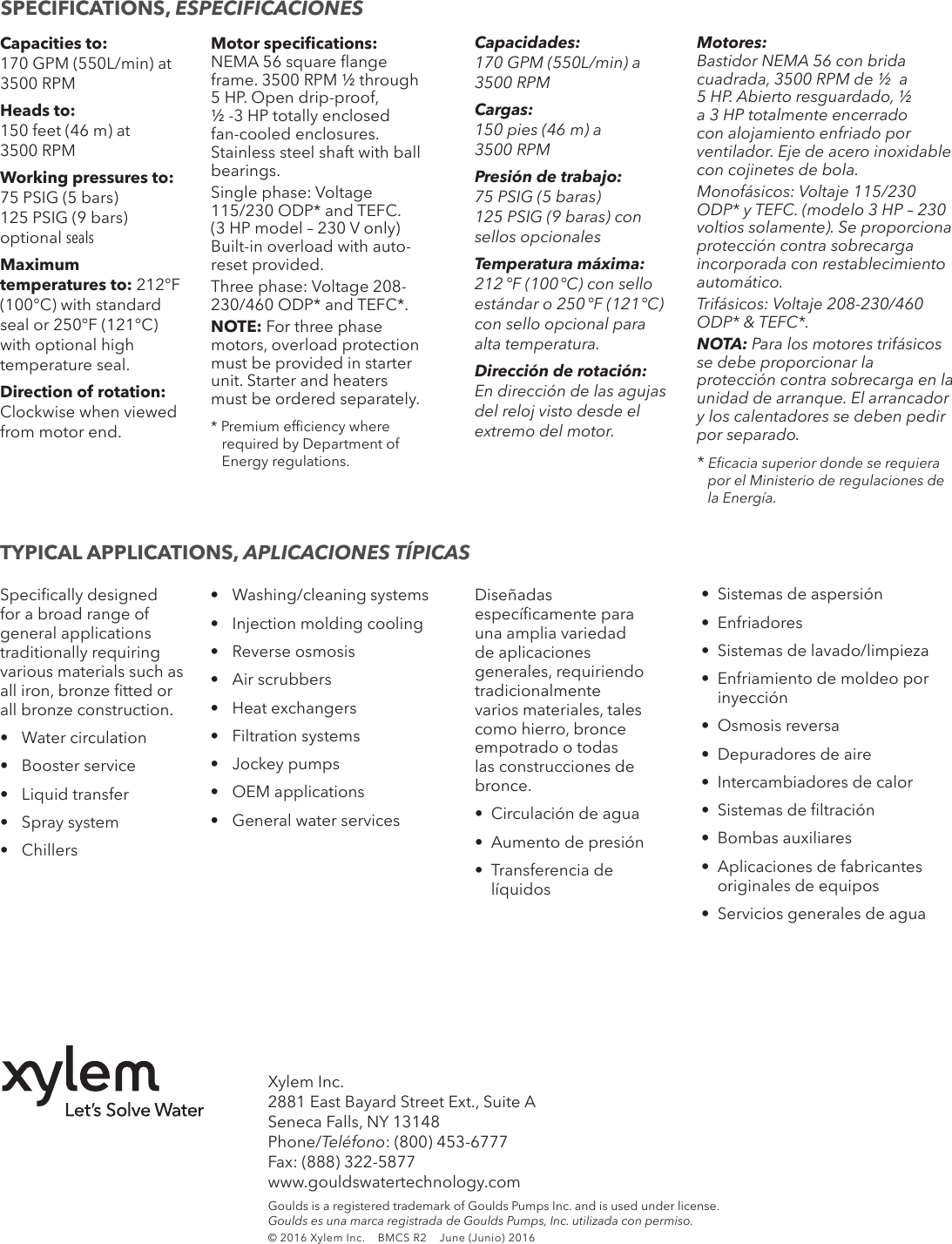Page 8 of 8 - 547760 7 Goulds MCS Pump Technical Brochure
