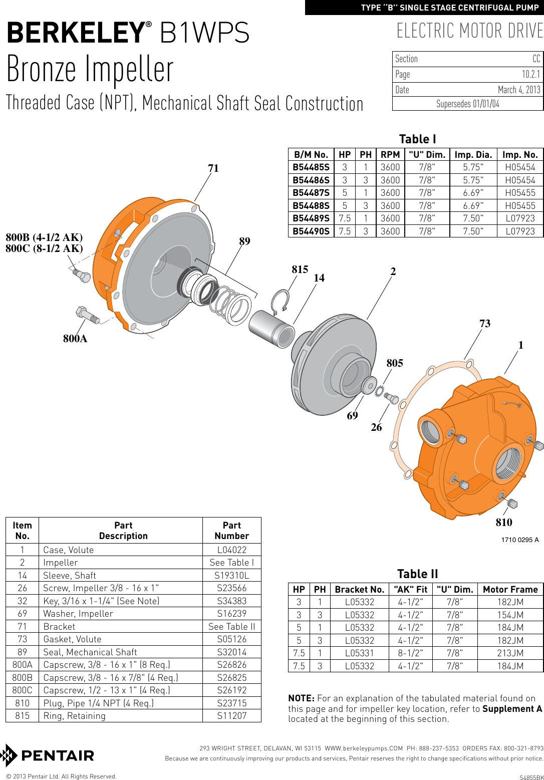 Page 4 of 6 - 547766 4 Berkeley B1WP Type B Repair Parts