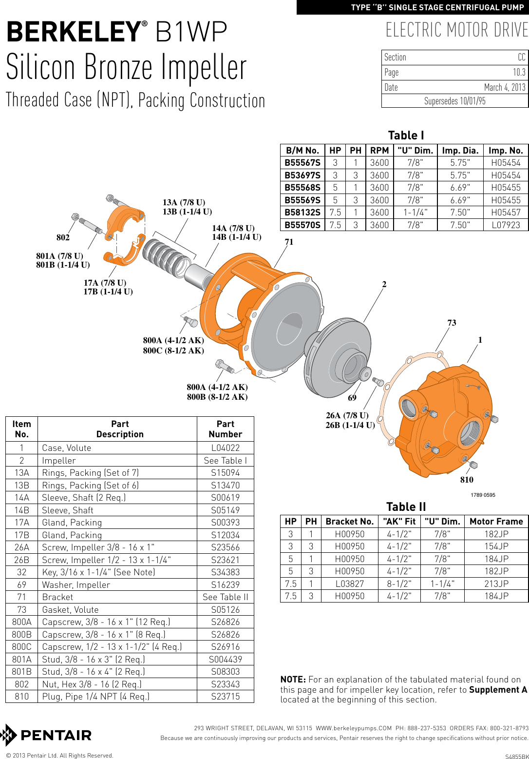 Page 5 of 6 - 547766 4 Berkeley B1WP Type B Repair Parts