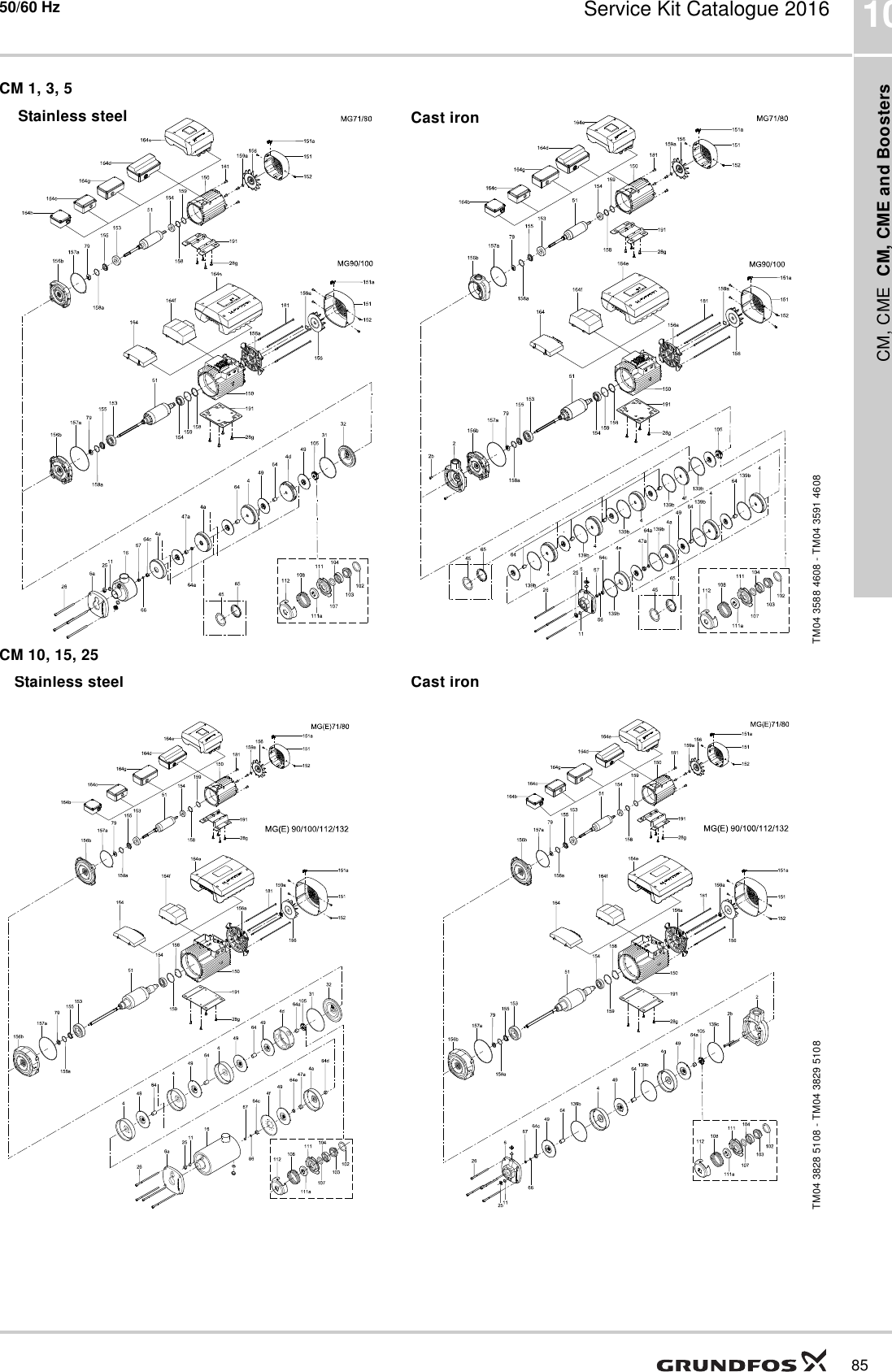 Service Kit Catalogue 547889 1 Grundfos CM, CME And Booster Repair Parts