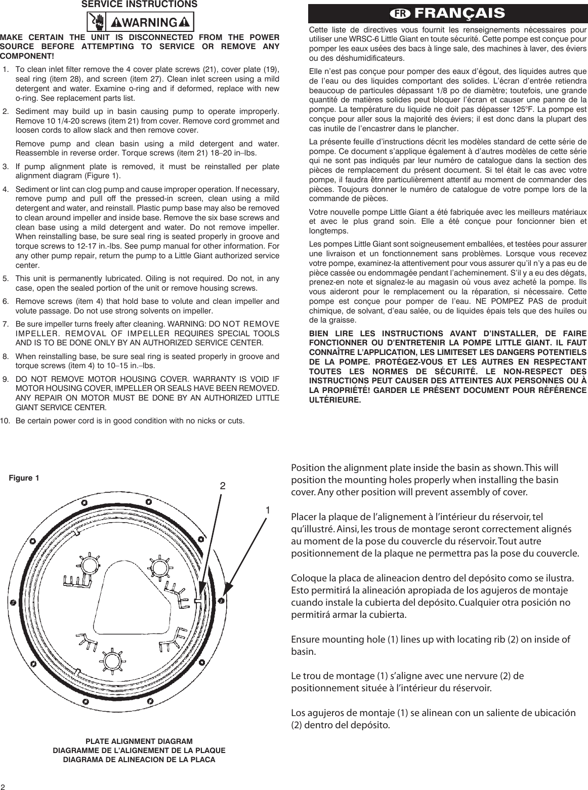 Page 2 of 8 - 548247 5 Little Giant WRSC-6 Instruction Manual