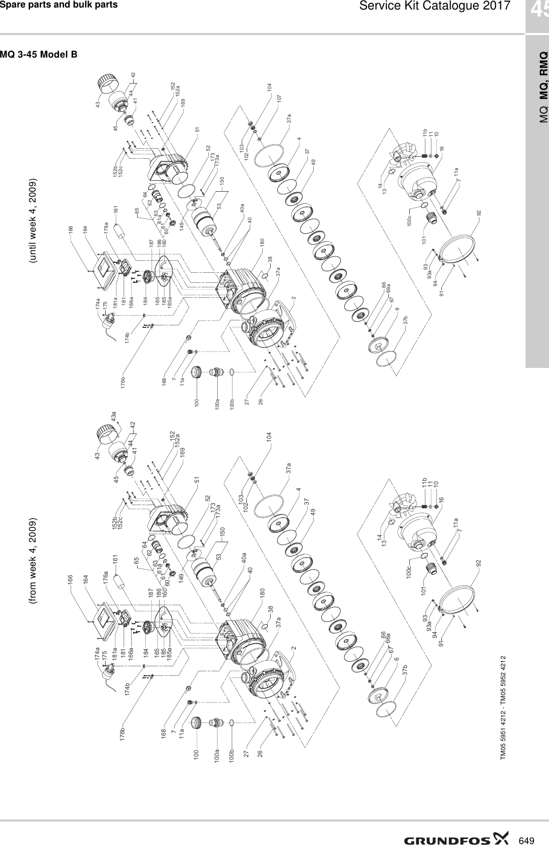 Page 4 of 6 - Service Kit Catalogue  548291 1 Grundfos MQ, RMQ Pressure Switch Replacement Parts List