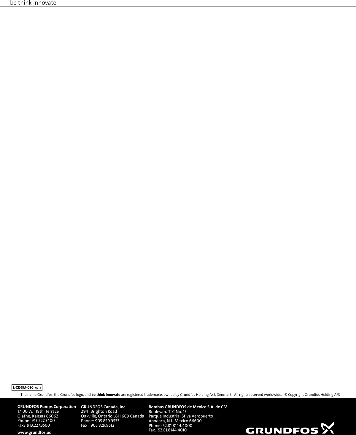 Page 8 of 8 - 548293 3 Grundfos CRN1-HS Series Replacement Parts List