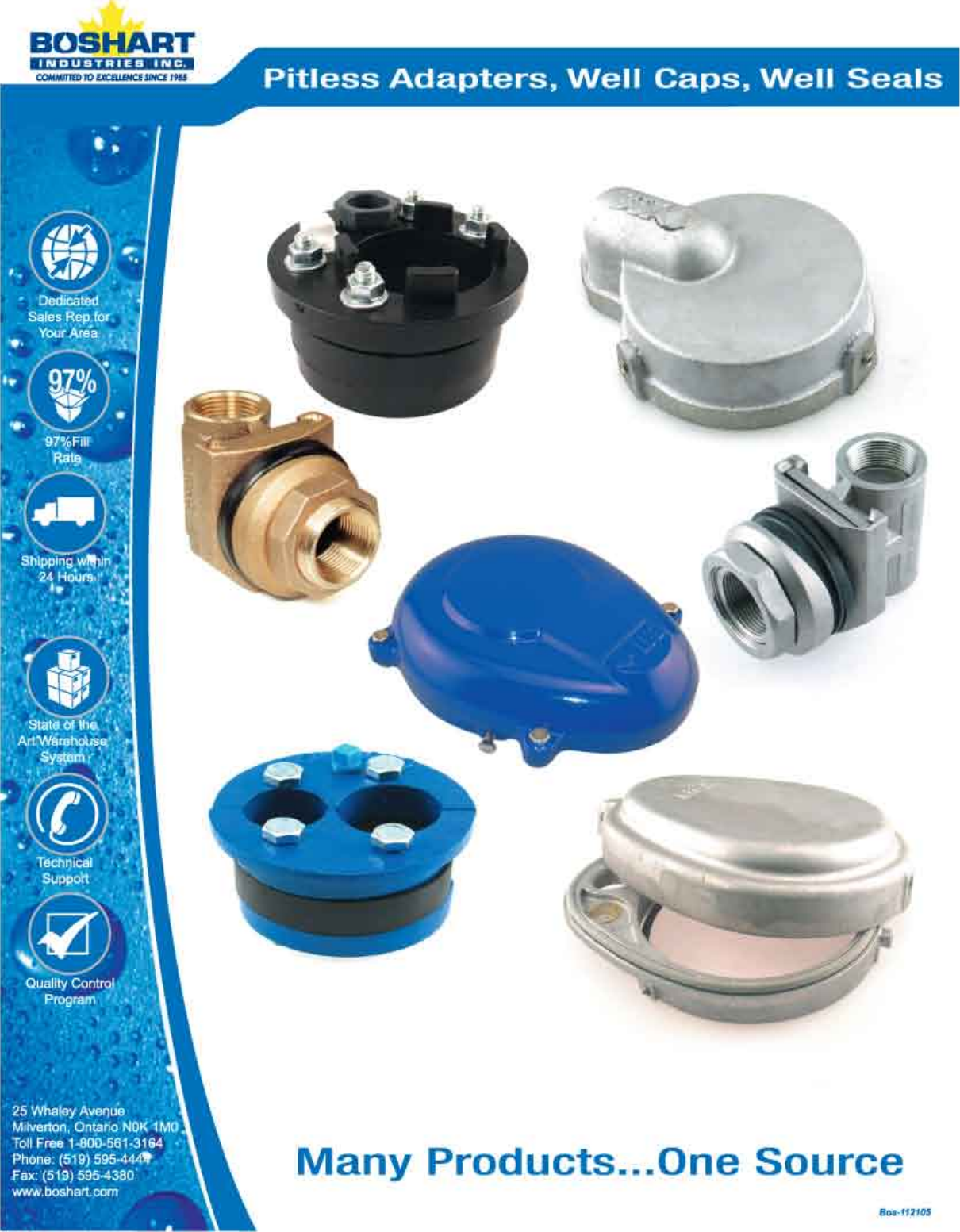 Page 1 of 4 - Pitless Adapters Well Caps Seals  548342 1 Boshart PA-100NL Bronze Adapter Brochure