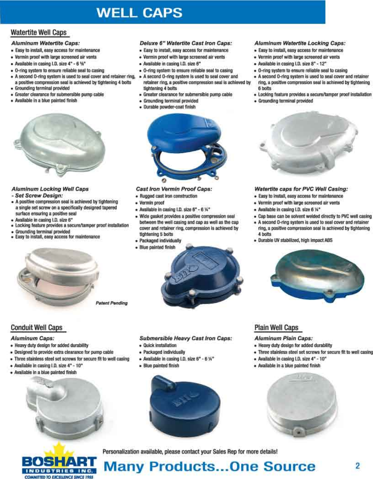 Page 3 of 4 - Pitless Adapters Well Caps Seals  548342 1 Boshart PA-100NL Bronze Adapter Brochure