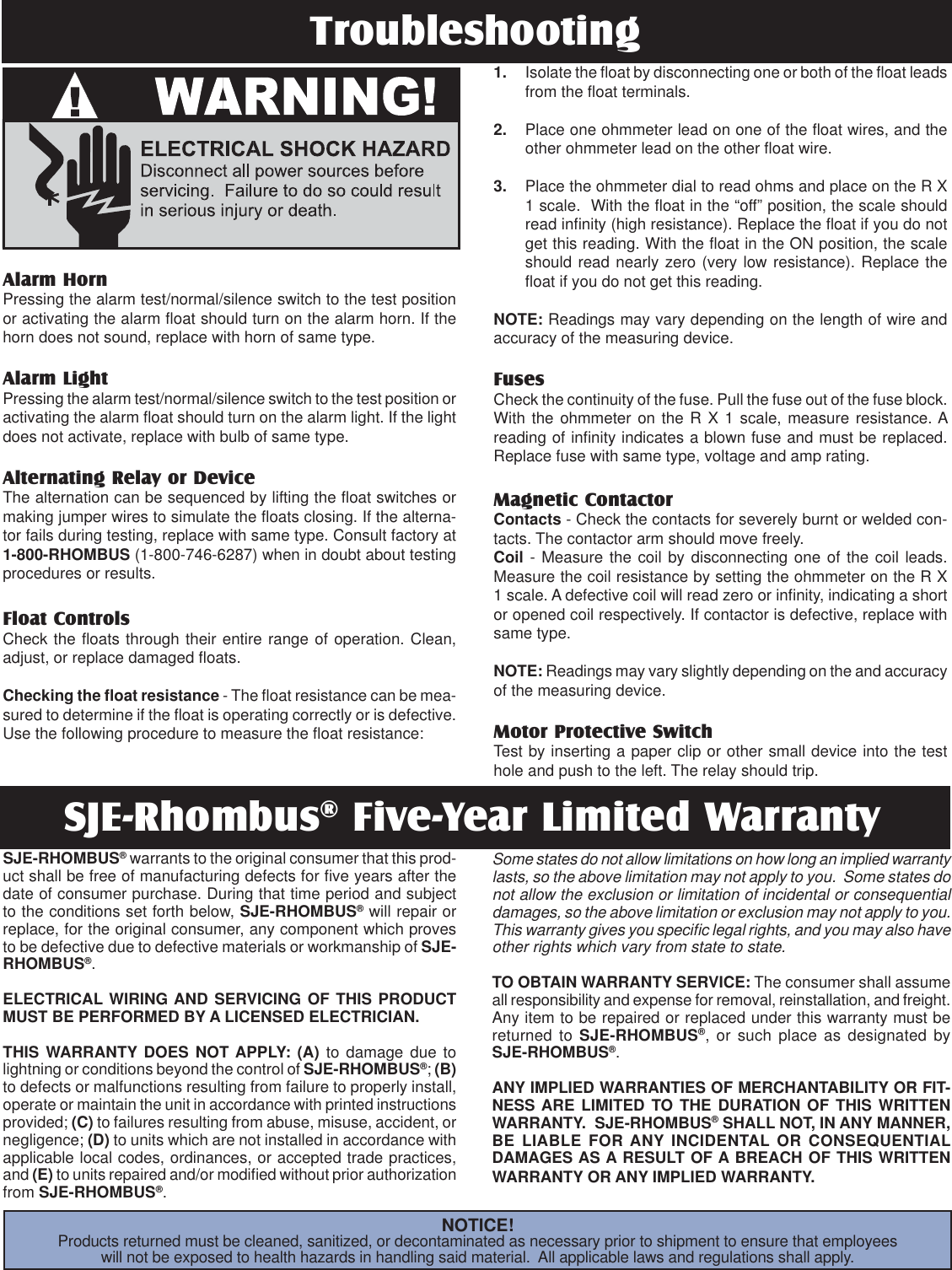 Page 4 of 4 - 1008698C-3228.5x11 548373 1 SJE Rhombus 322 Control Panel Installation Manual