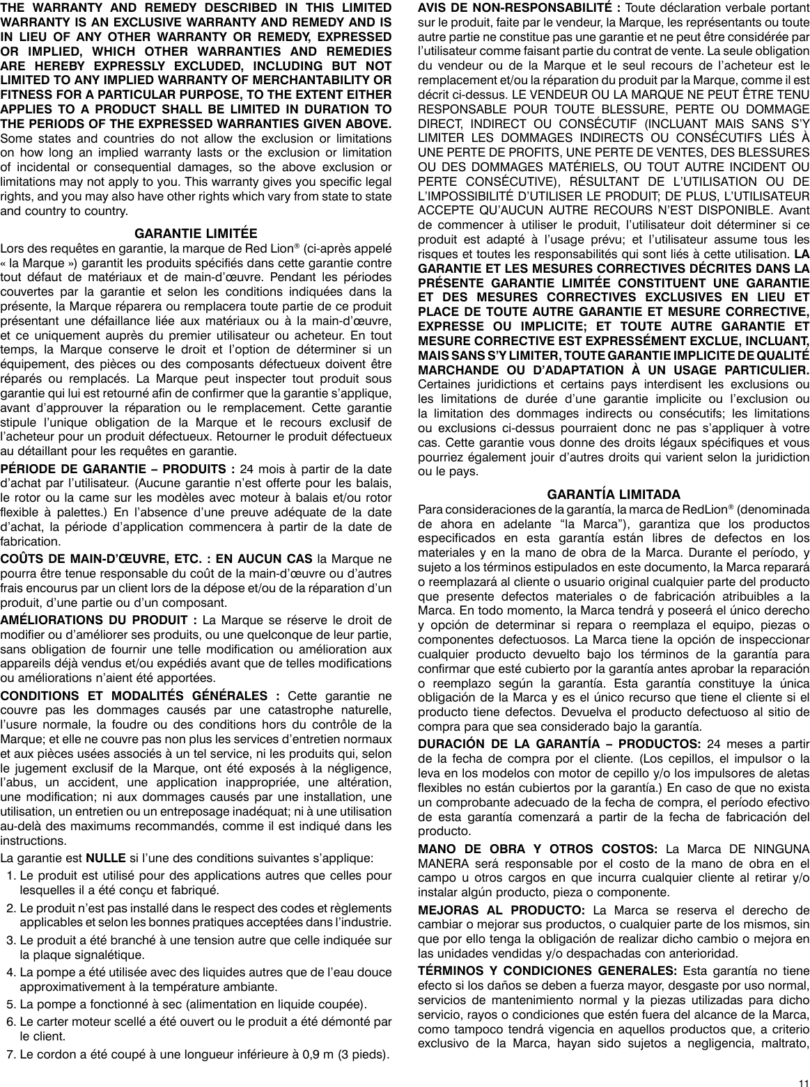 Page 11 of 12 - 548451 3 Red Lion Stainless Steel Shallow Well Jet Pump Installation Instructions