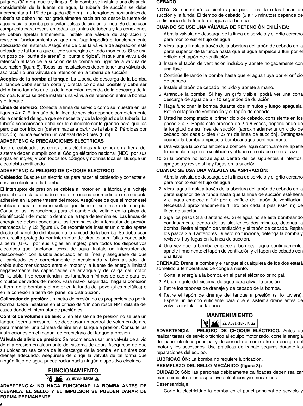 Page 6 of 12 - 548451 3 Red Lion Stainless Steel Shallow Well Jet Pump Installation Instructions