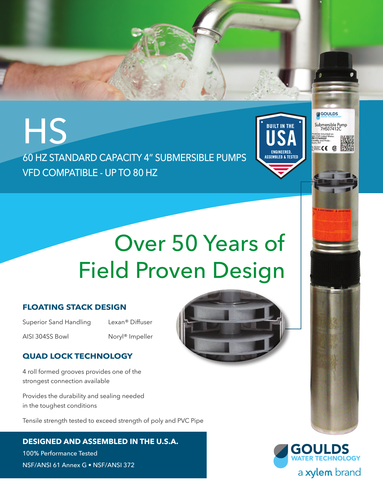 Page 1 of 2 - 548604 2 Goulds HS Series Submersible Well Pump General Brochure