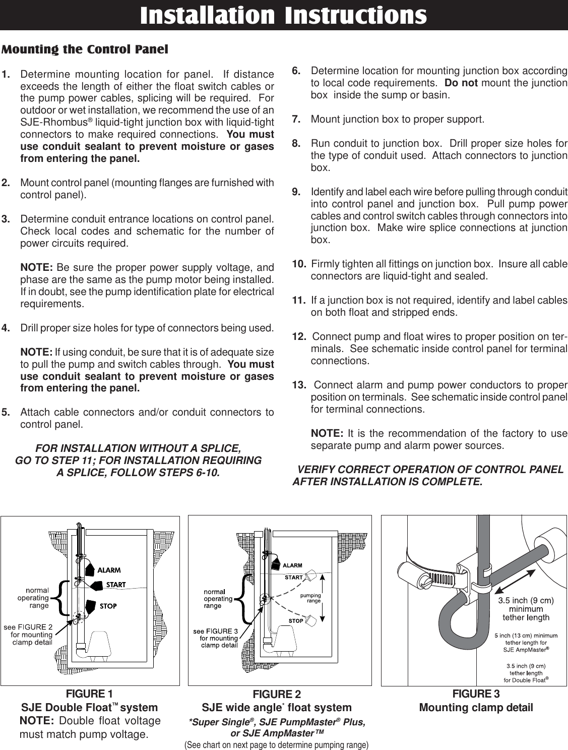 Page 2 of 4 - 1008706E-1158.5x11 549050 2 SJE Rhombus 115 Control Panel Installation Manual