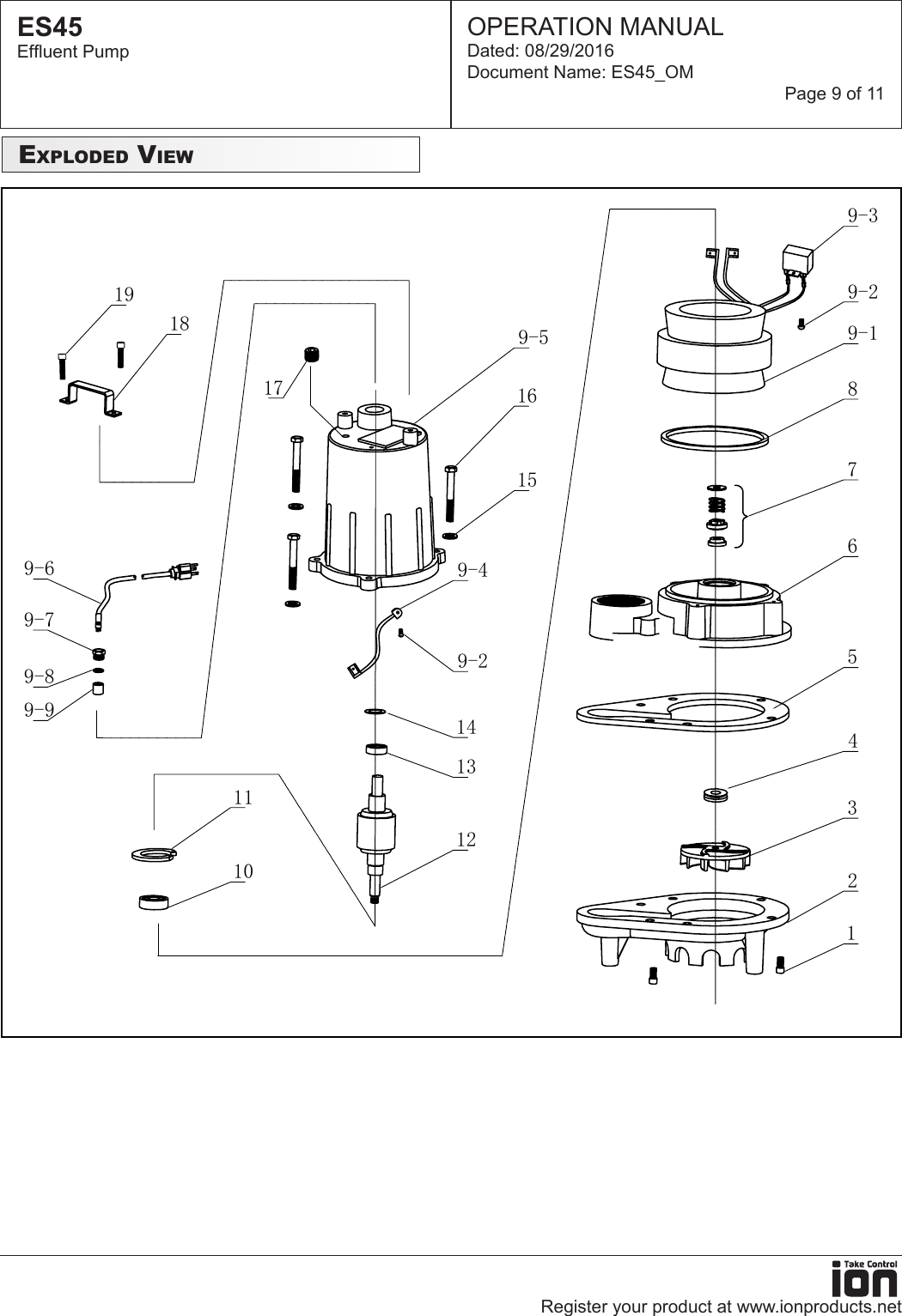 Page 9 of 11 - 549509 2 Ion ES45 Effluent Pump Operations Manual