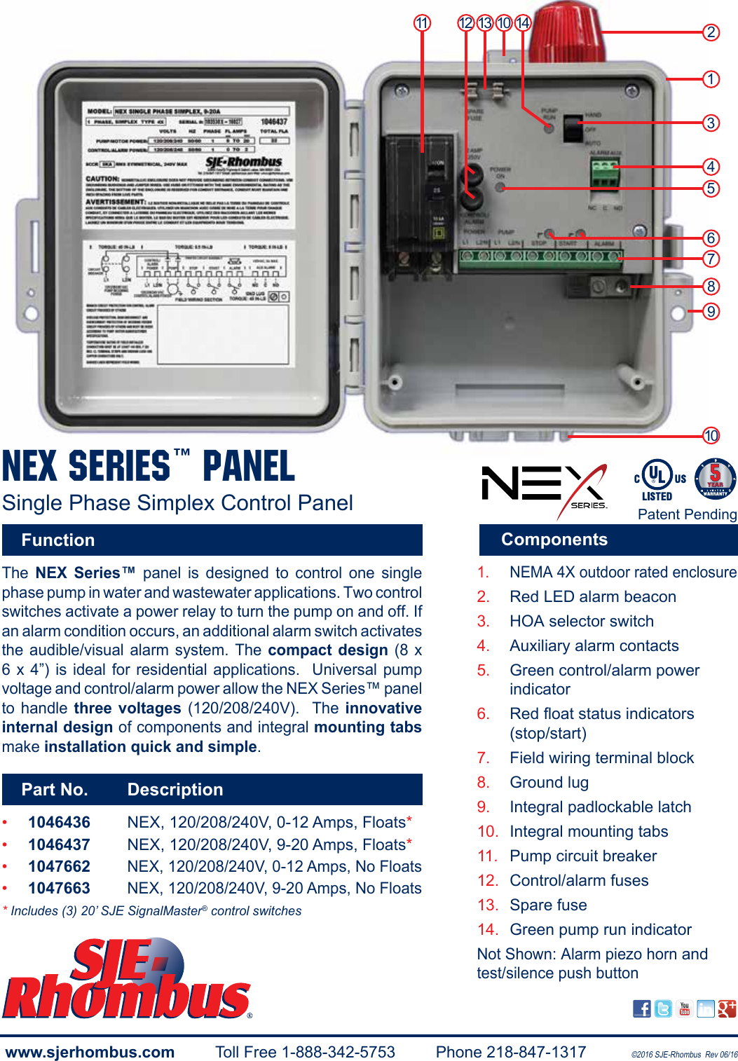 Page 2 of 2 - 550408 1 SJE Rhombus NEX Series Control Panel Brochure