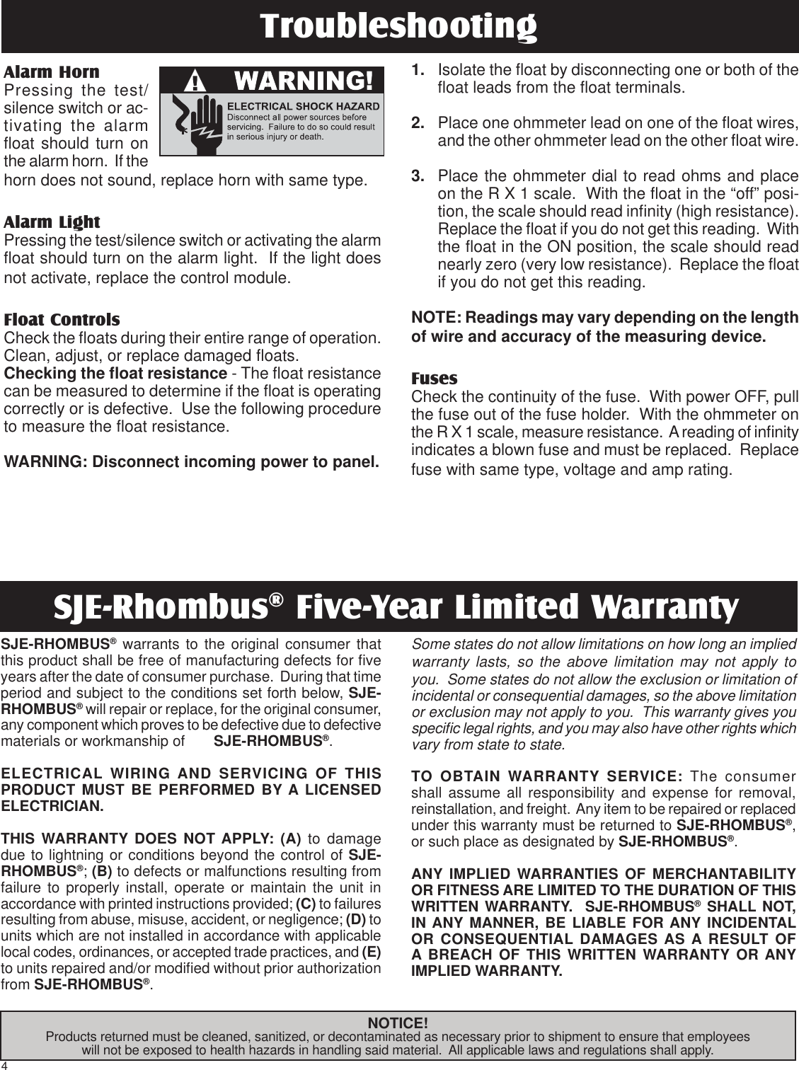 Page 4 of 12 - 1047130A-NEX Trilingual 8.5x11  550408 3 SJE Rhombus NEX Series Control Panel Installation Instructions