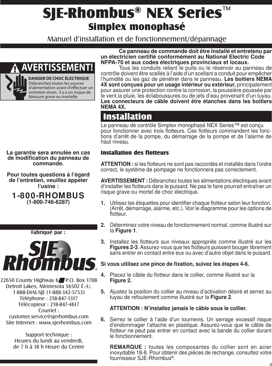 Page 9 of 12 - 1047130A-NEX Trilingual 8.5x11  550408 3 SJE Rhombus NEX Series Control Panel Installation Instructions