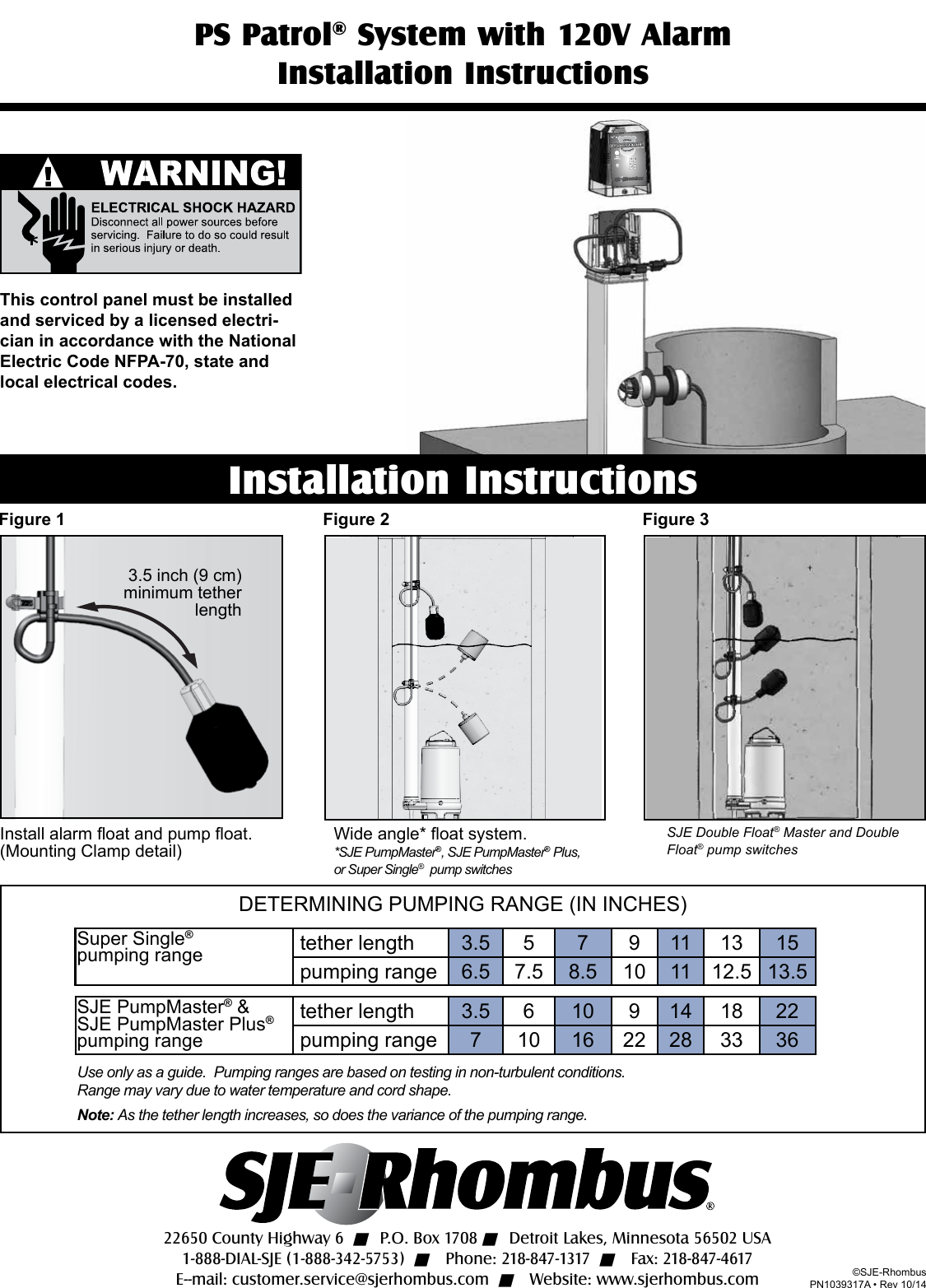 Page 1 of 4 - 550505 3 SJE Rhombus PS Patrol Alarm System Installation Instructions