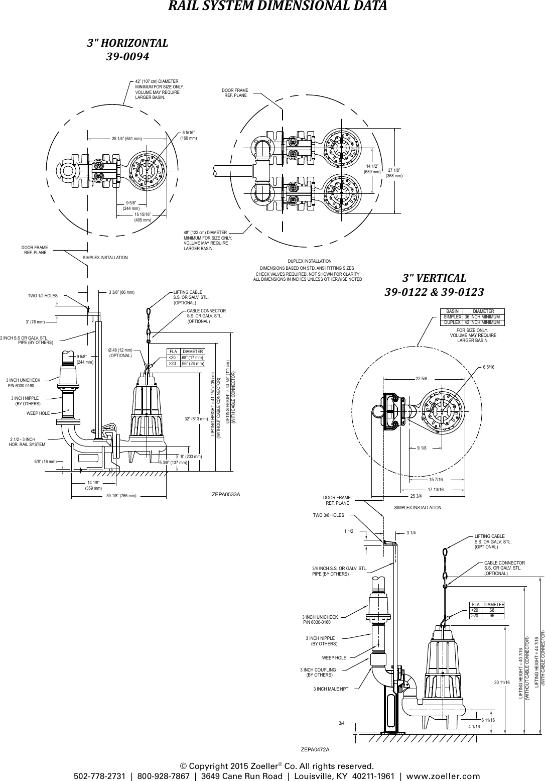 550518 3 Zoeller 600 Series Sewage Waste Pump Technical Data