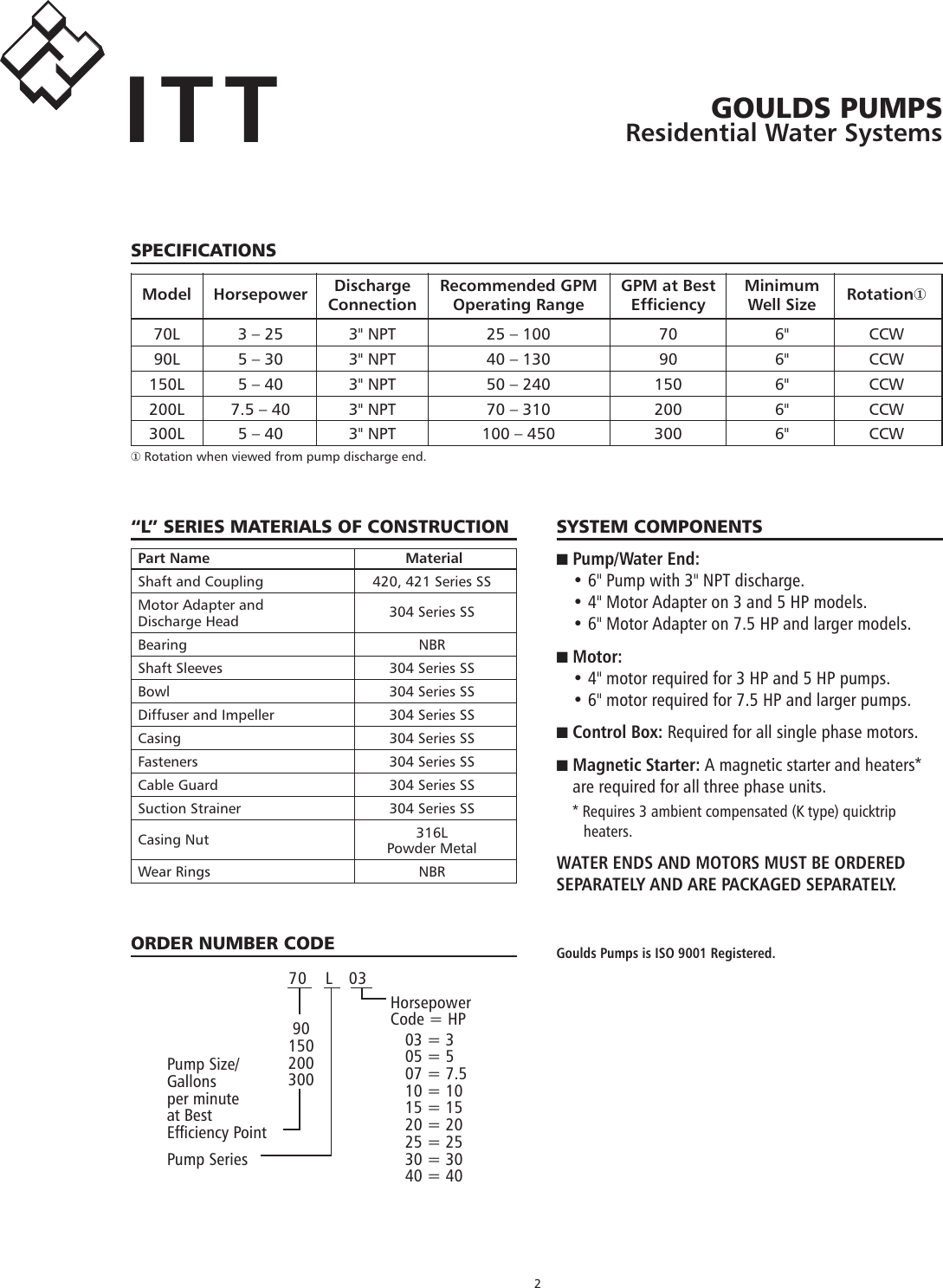 Page 2 of 12 - 550680 6 Goulds (50-320L) Inch And Larger High Capacity Pump End Specification Sheet