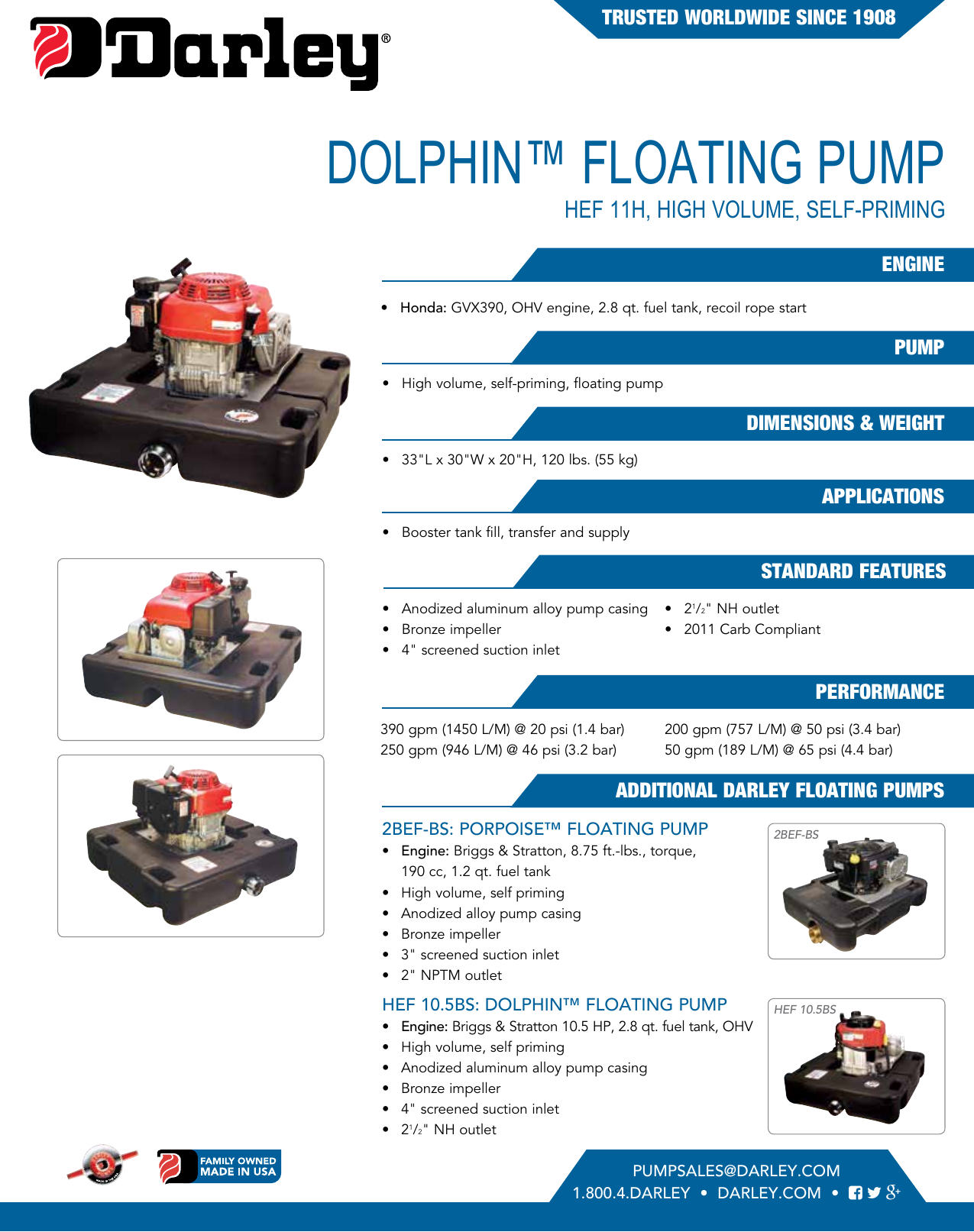 Page 1 of 1 - 550846 1 Darley HEF11H Dolphin Floating Pump Brochure