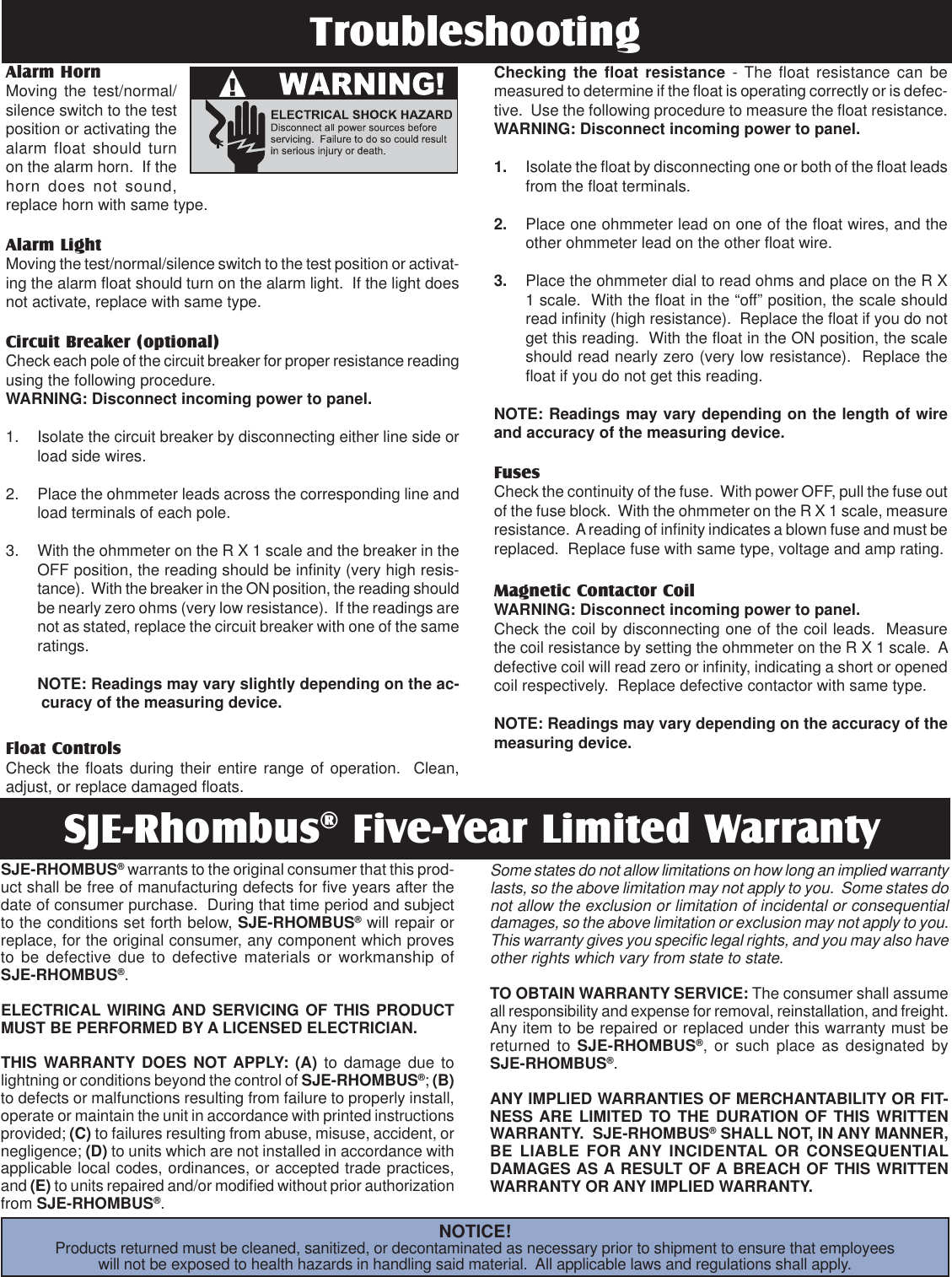 Page 4 of 4 - 1008704E-1128.5x11 551093 2 SJE Rhombus 112 Control Panel Installation Manual