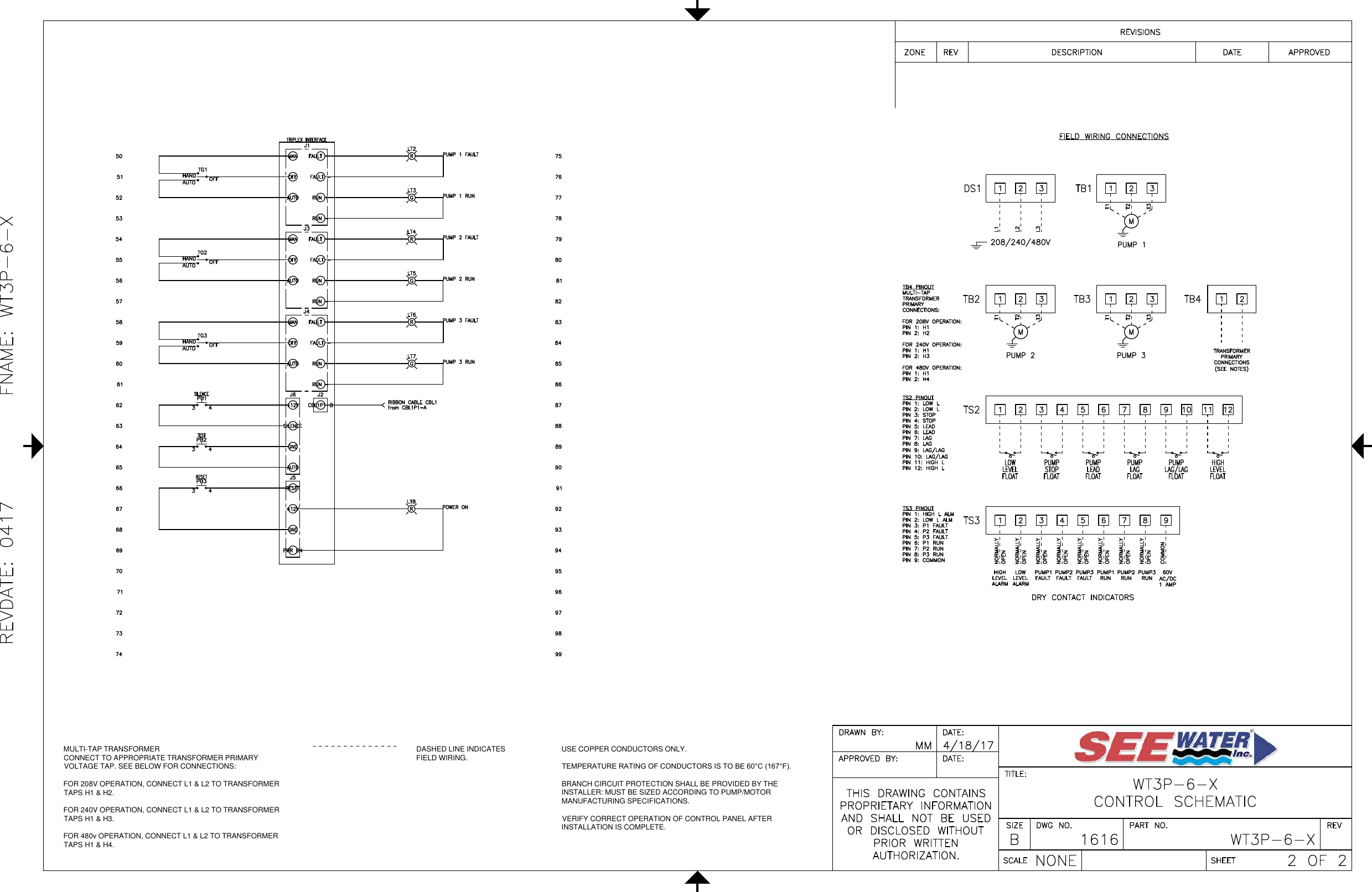 2 551242 3 See Water Inc. WS Series Triplex Control Panel Wiring Diagram