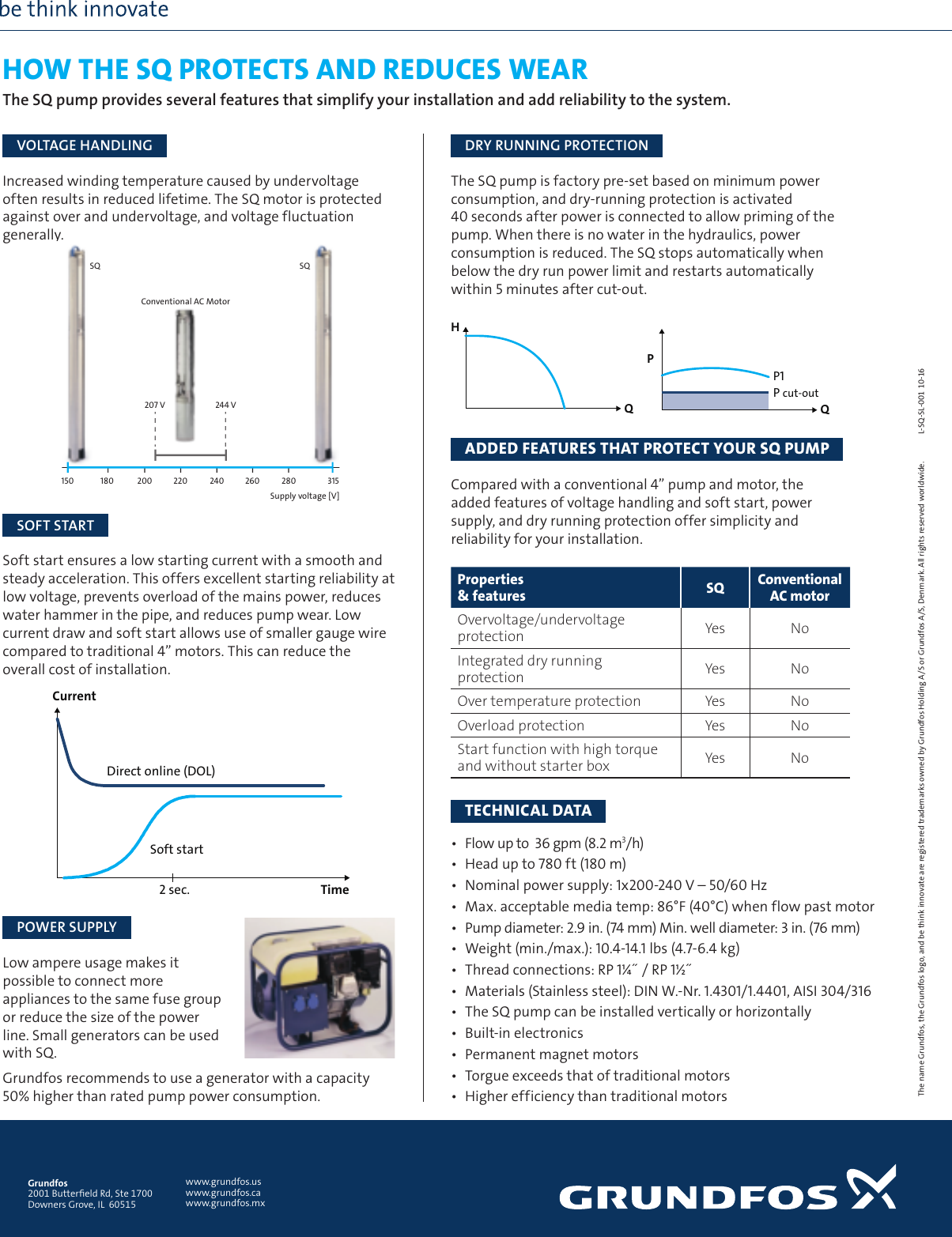 Page 2 of 2 - 551692 2 Grundfos SQ Series Specifications