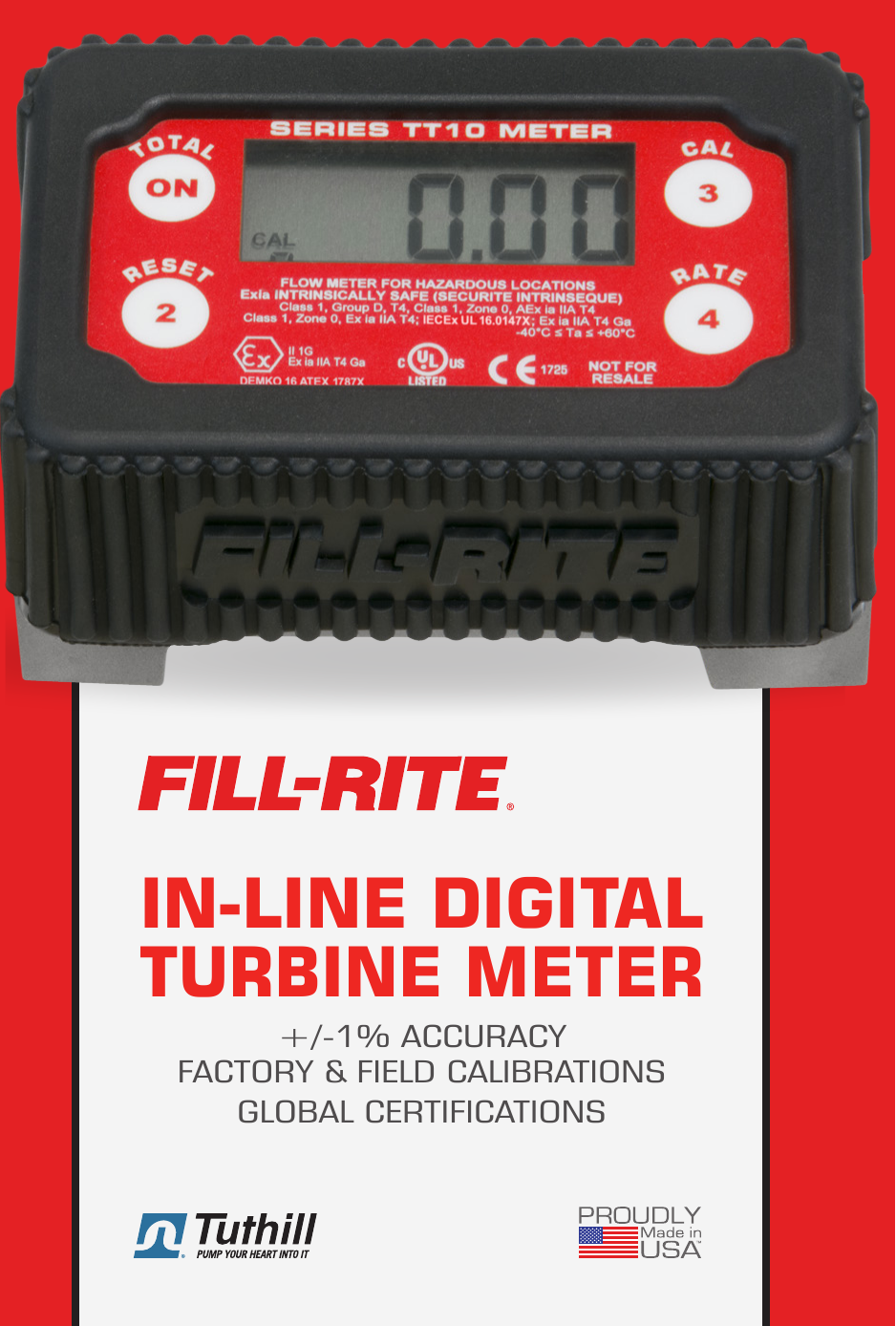 Page 1 of 4 - 552078 2 Fill-Rite FR1219G DC Fuel Transfer Pump-12VDC In-Line Digital Turbine Meter Brochure