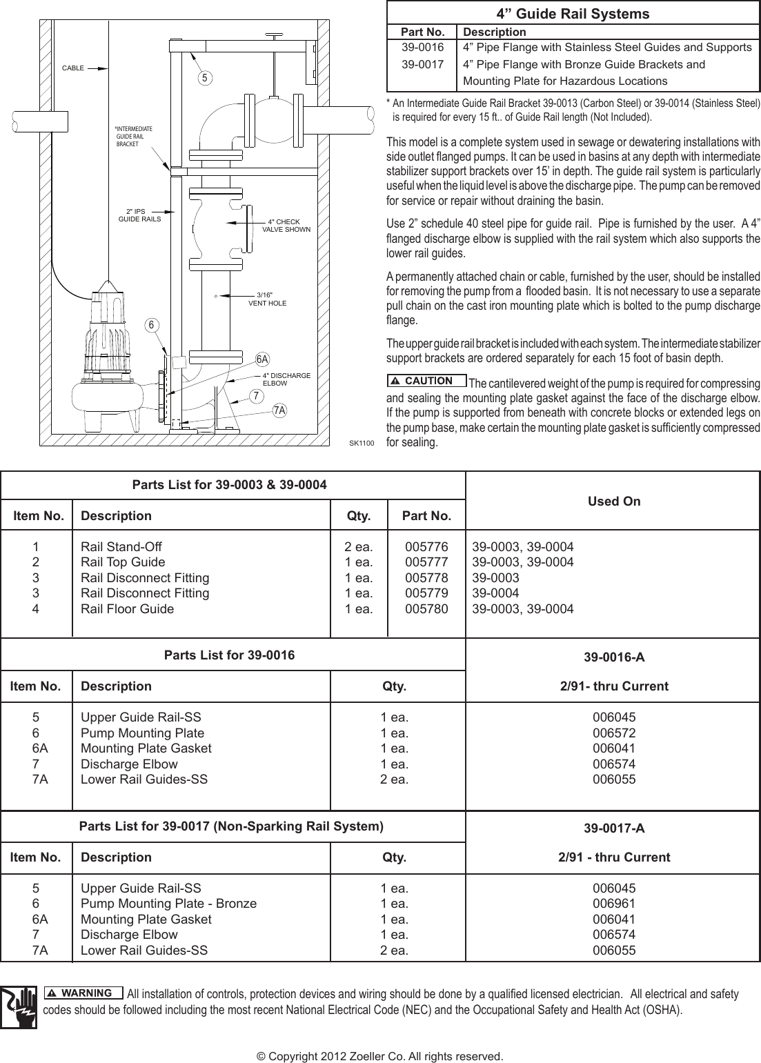 Page 2 of 2 - 552137 3 Zoeller Pump Disconnects And Rail System Installation Instructions