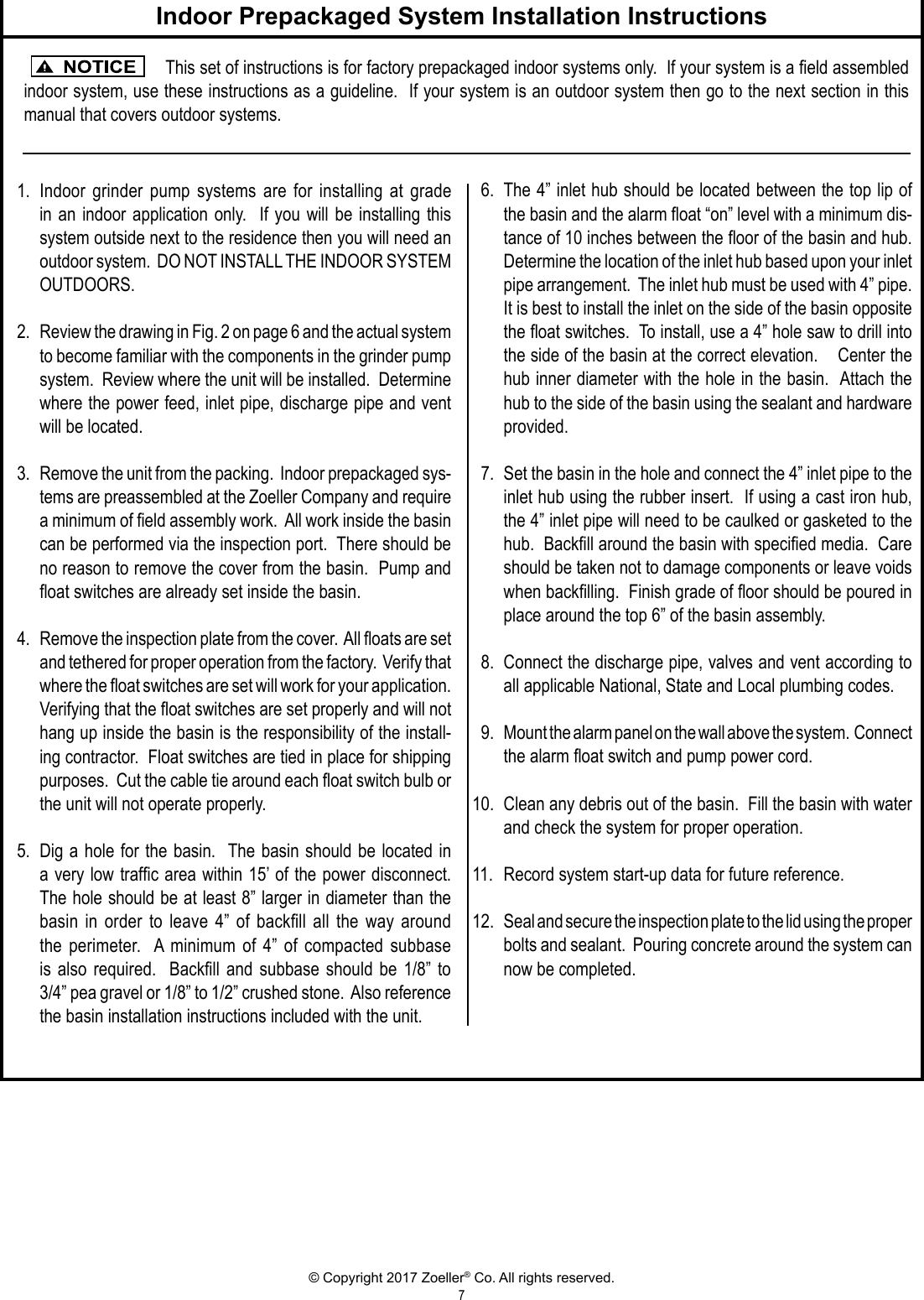 Page 7 of 12 - 552277 2 Zoeller HP Shark Grinder Pump Owners Manual