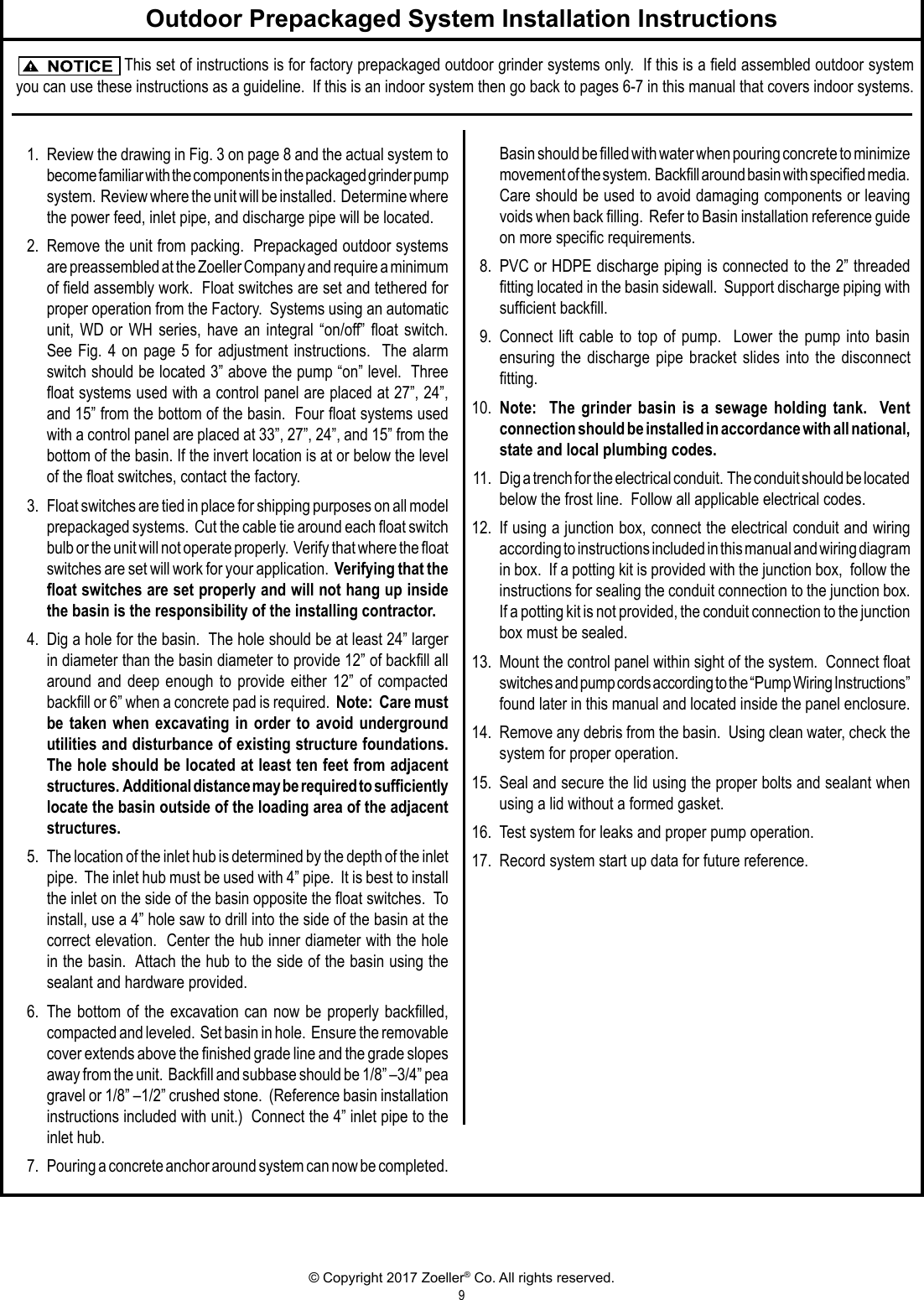 Page 9 of 12 - 552277 2 Zoeller HP Shark Grinder Pump Owners Manual