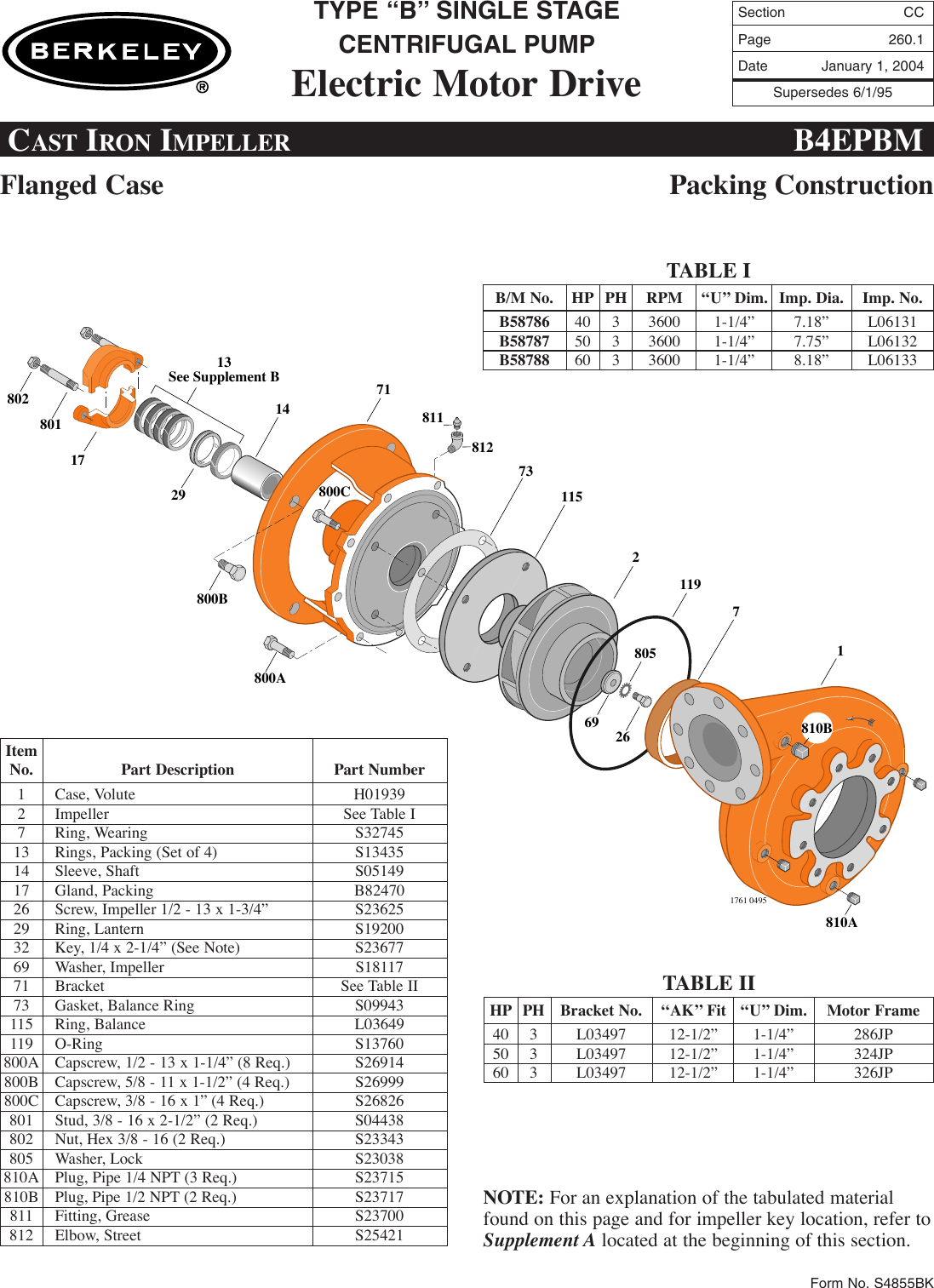 Page 1 of 9 - FM Section  552378 1 Berkeley Type B Centrifugal Pump Repair Parts