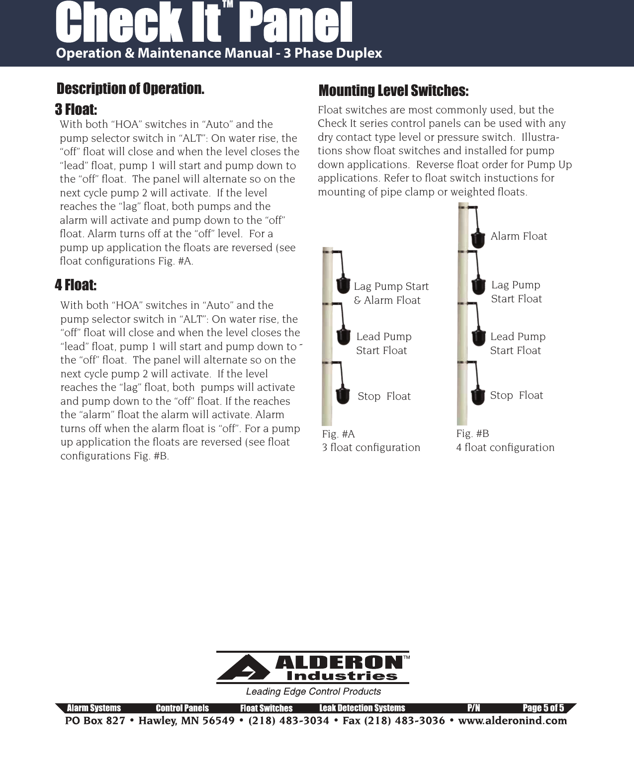 Page 5 of 5 - CheckIt_3Phase Duplex_IOM__Comp 552754 2 Alderon Three Phase Duplex Control Panel Installation Manual
