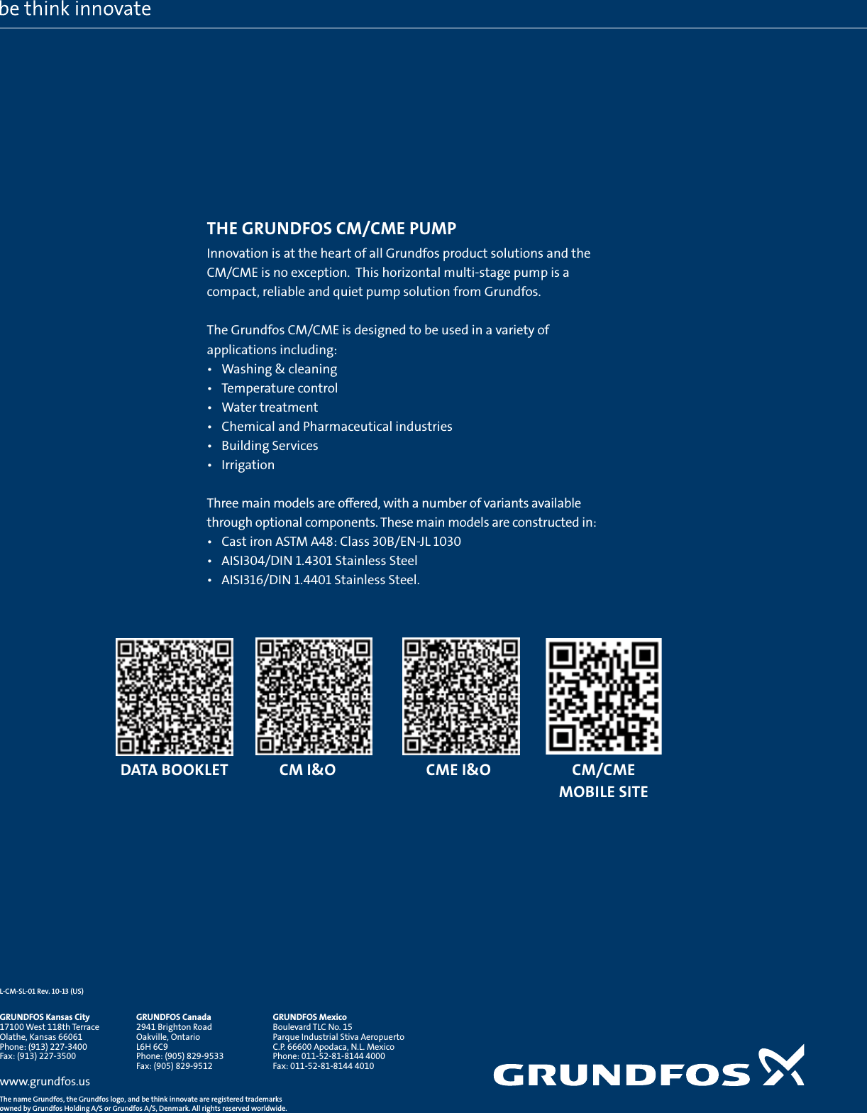 Page 3 of 3 - 552827 1 Grundfos Cm1-G End Suction Multistage Centrifugal Pumps Brochure User Manual
