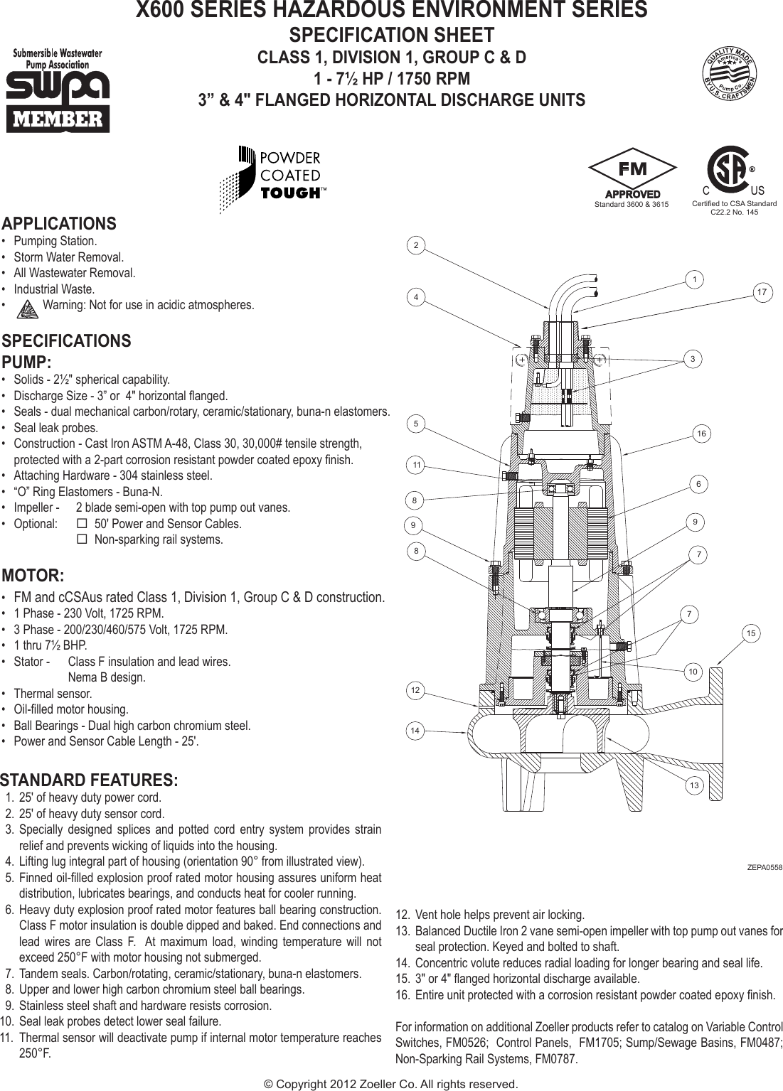 Page 2 of 2 - 6106 4 Zoeller X600 Series Diagram