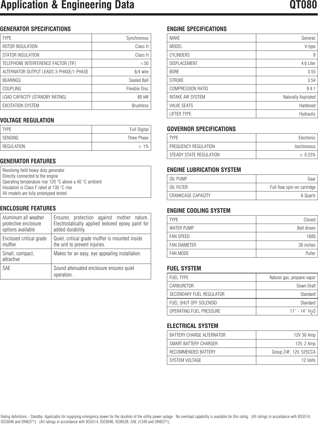 Page 2 of 5 - 63874 1 Generac QT08046GNAX Brochure