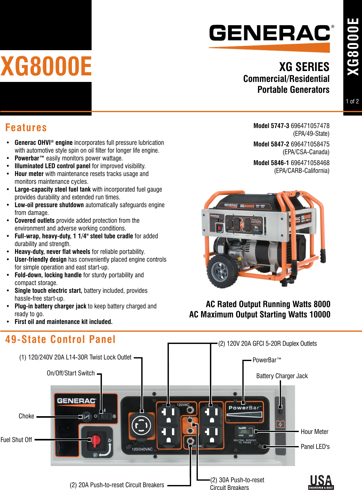 6835 2 Generac 5747 Product Specs