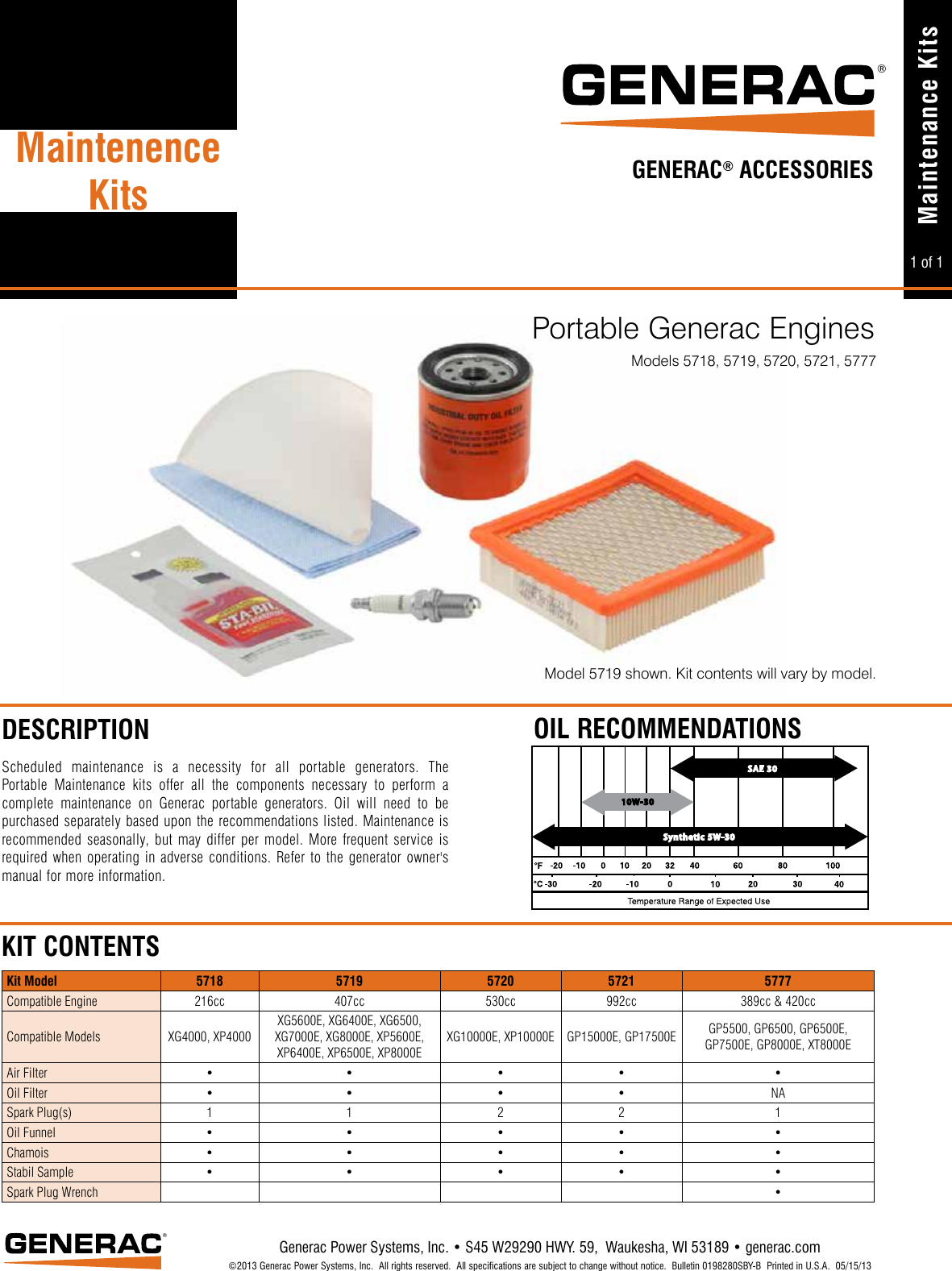 Page 1 of 1 - 69215 1 Generac 5721 Brochure