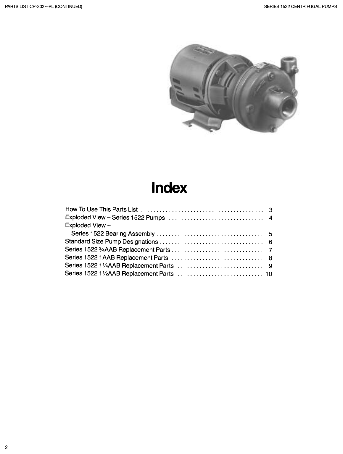 Page 2 of 12 - CP-302E-PL  71922 1 B&G Parts List