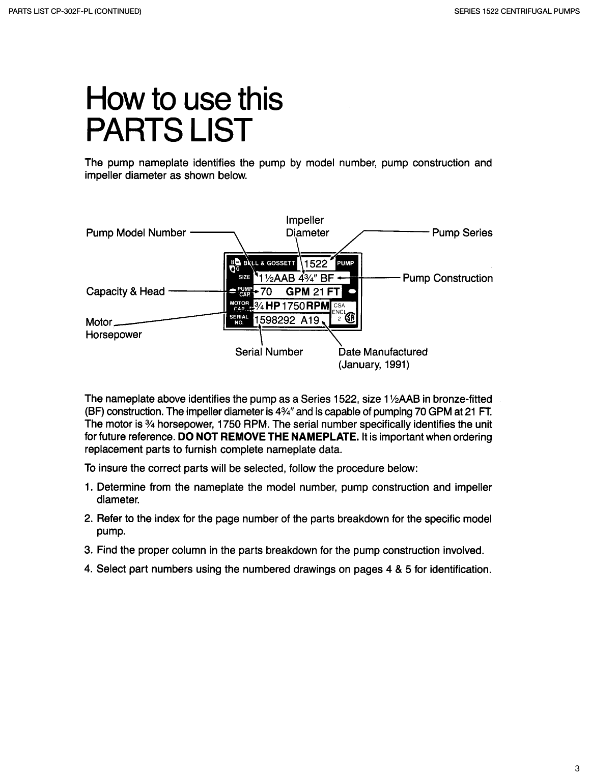 Page 3 of 12 - CP-302E-PL  71922 1 B&G Parts List