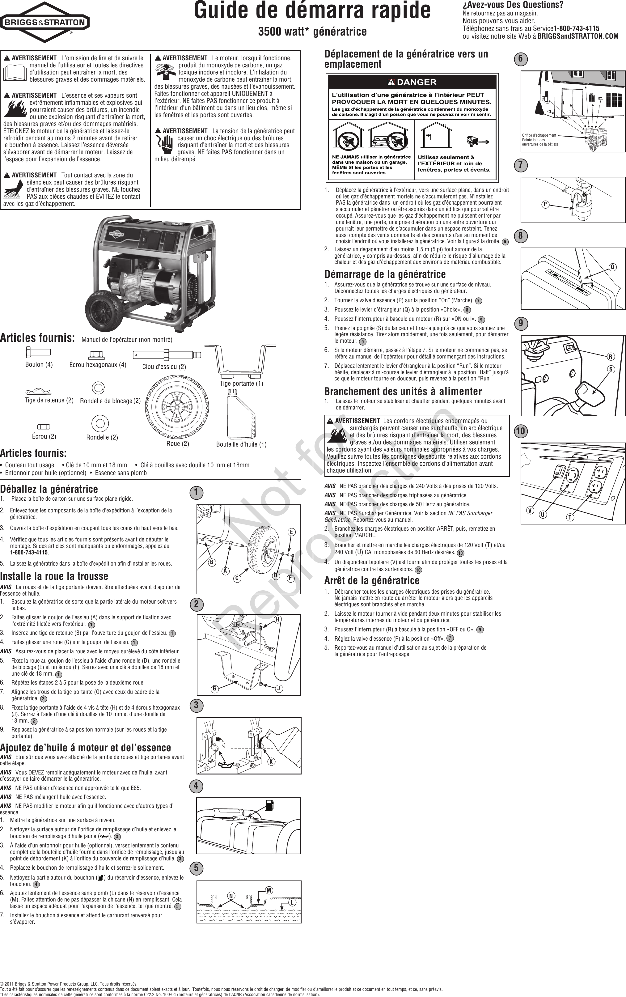 Page 2 of 2 - 85269 2 Briggs & Stratton 30466 Set Up Guide