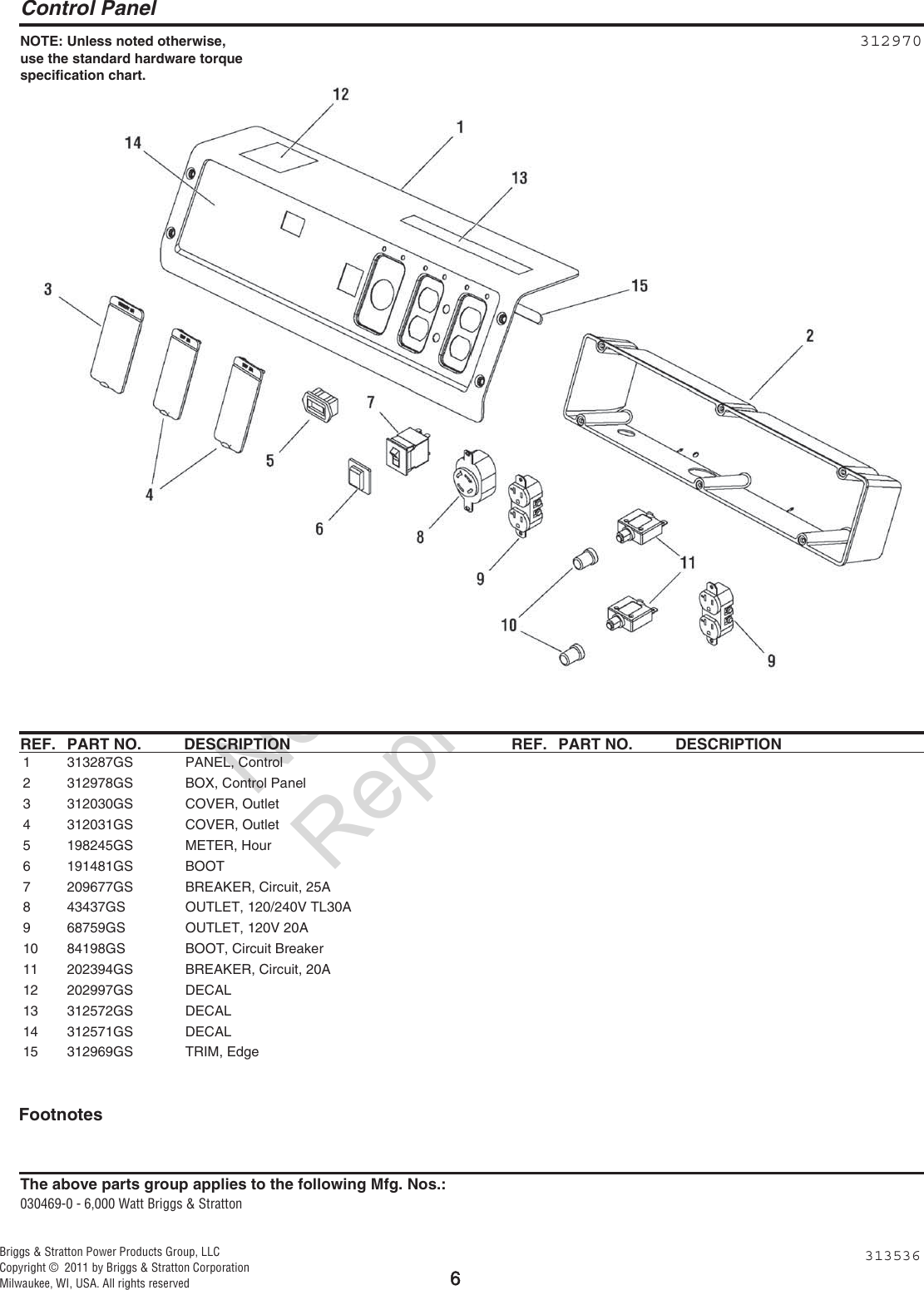 Page 6 of 12 - PartsManual  85272 3 Biggs And Stratton 30469 Parts List