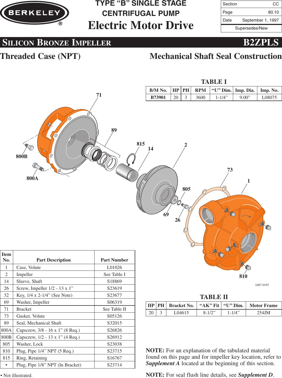 Page 10 of 12 - 86970 5 Berkeley B73895 Repair Parts I