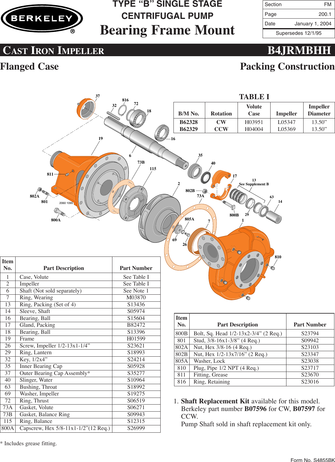 Page 6 of 8 - FM Section 89507 4 Berkeley B62323 Repair Parts I
