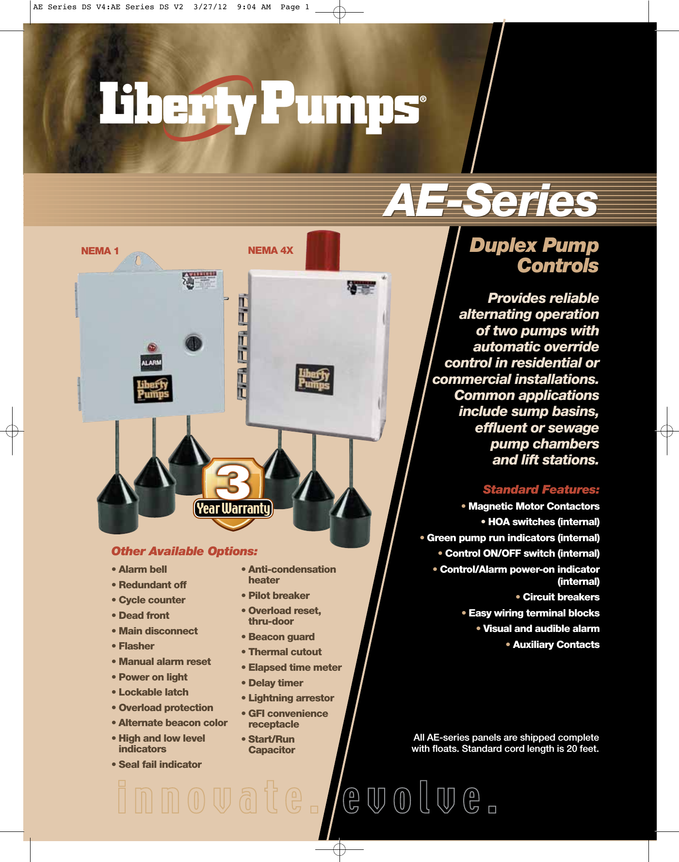 903 1 Liberty Ae Duplex Control Panel Brochure User Manual