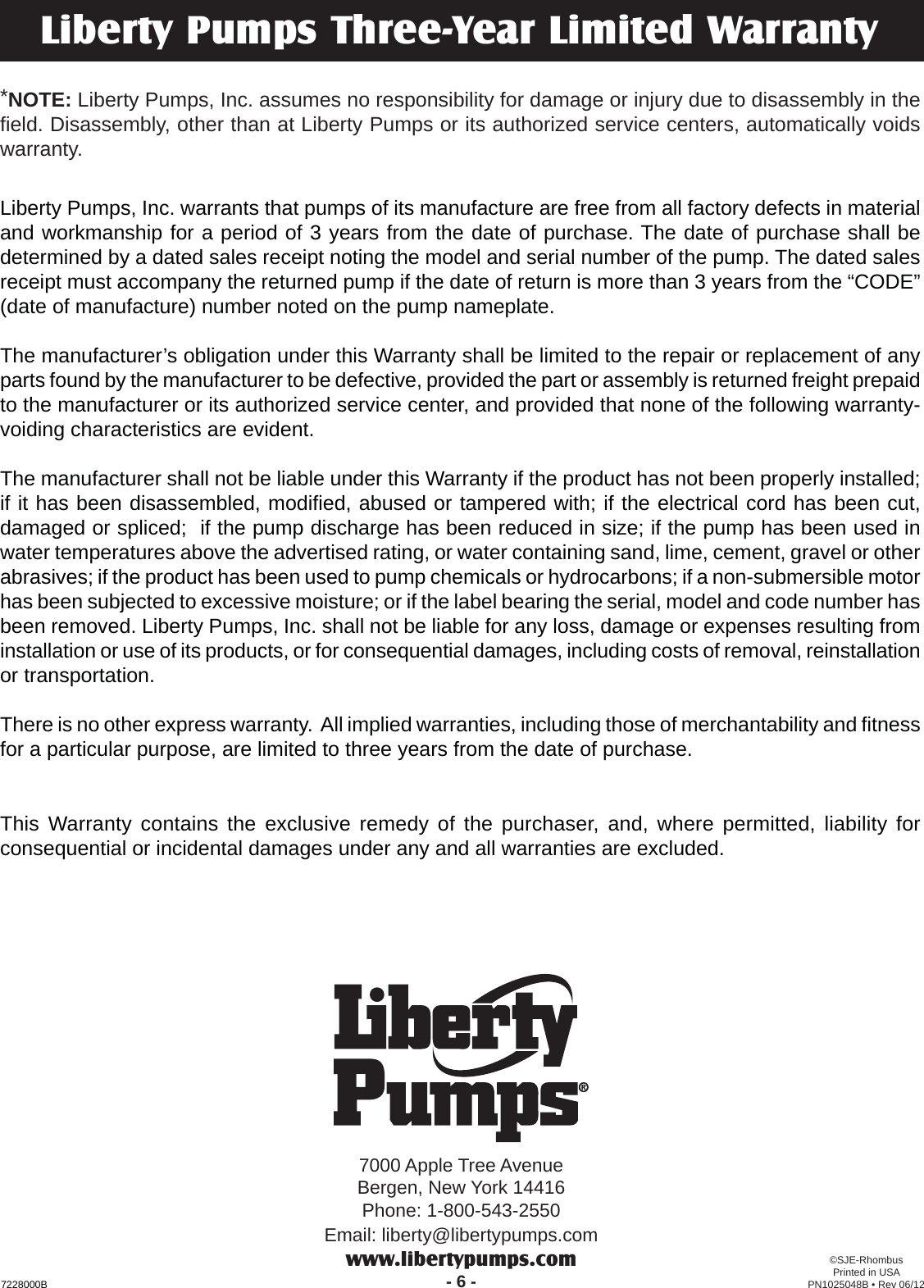 Page 12 of 12 - 903 2 Liberty Ae Duplex Control Panel Installation Manual 1025047B-122 User