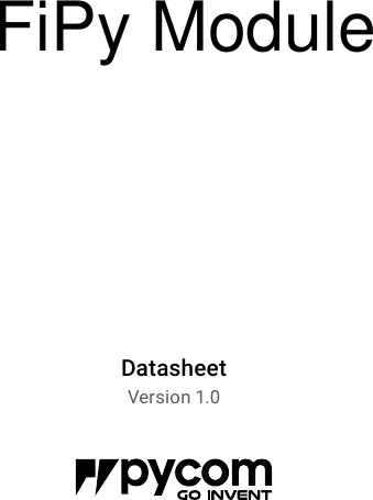 Page 1 of Pycom FIPY01R FiPy Module User Manual 