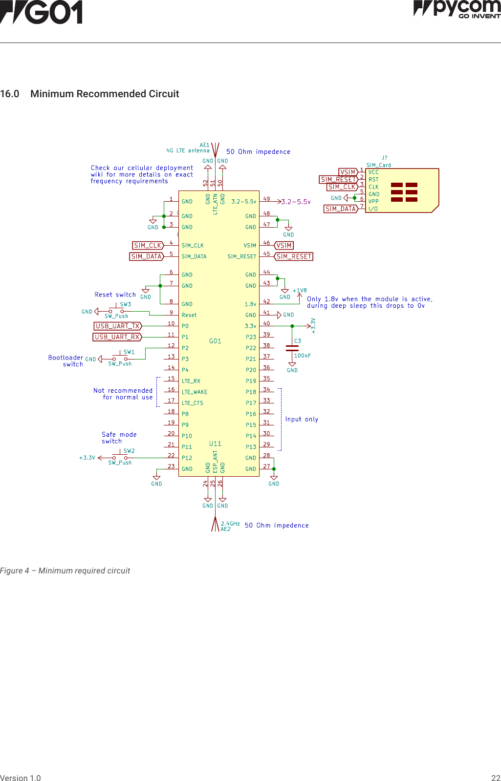 22Version 1.016.0 MinimumRecommendedCircuitFigure 4 &ndash; Minimum required circuit