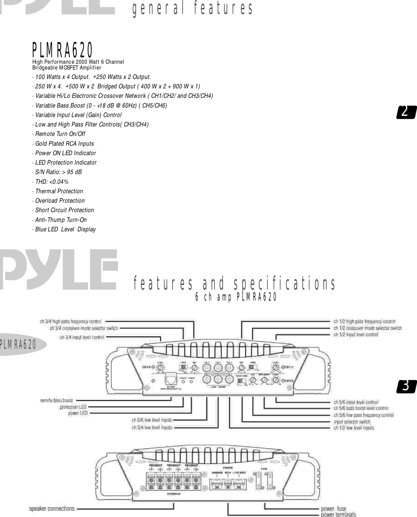 Page 3 of 8 - Pyle-Audio Pyle-Audio-Hydra-Series-Plmra620-Users-Manual-  Pyle-audio-hydra-series-plmra620-users-manual