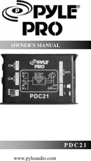 Page 1 of 6 - Pyle-Audio Pyle-Audio-Pdc21-Users-Manual- Pyle-audio-pdc21-users-manual