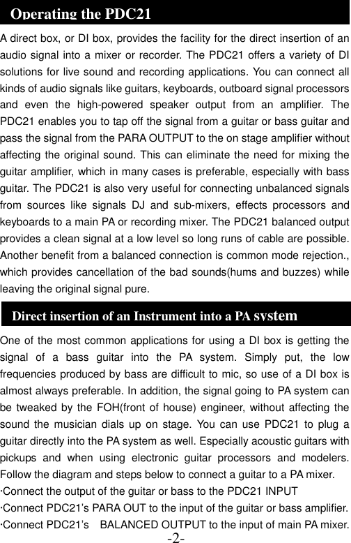 Page 3 of 6 - Pyle-Audio Pyle-Audio-Pdc21-Users-Manual- Pyle-audio-pdc21-users-manual