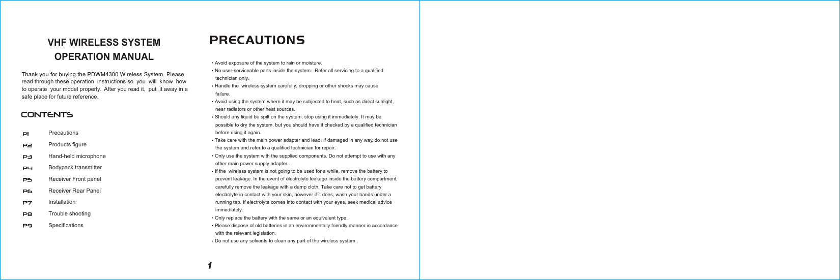 Page 2 of 6 - Pyle-Audio Pyle-Audio-Pdwm4300-Users-Manual- PDWM4300 IM  Pyle-audio-pdwm4300-users-manual
